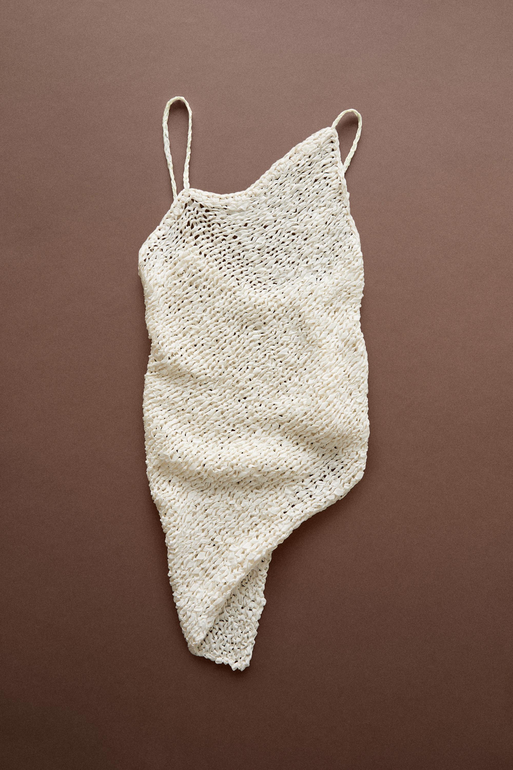 Open-knit asymmetric top - STUDIO — Off white