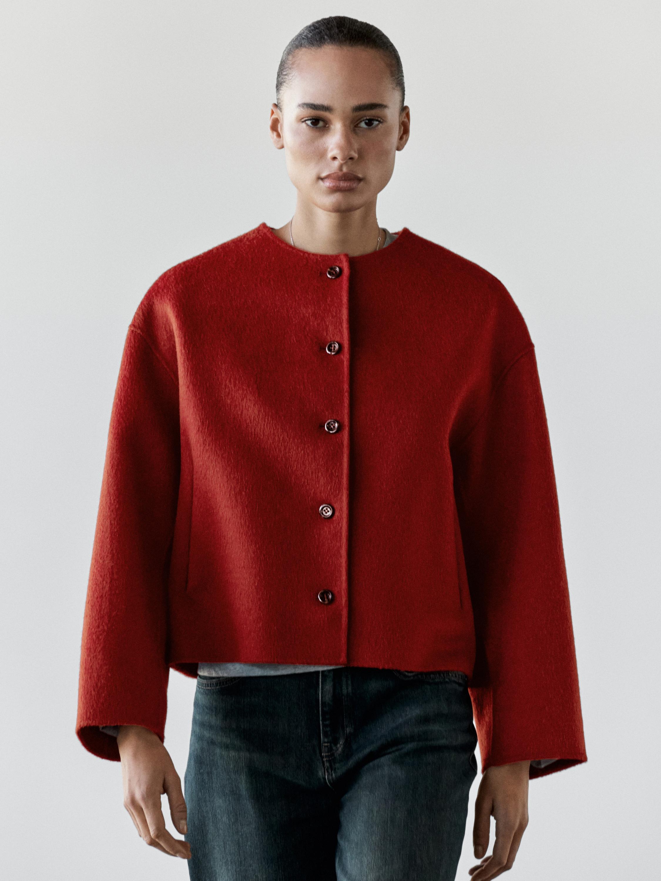 Veste coutures en laine mélangée