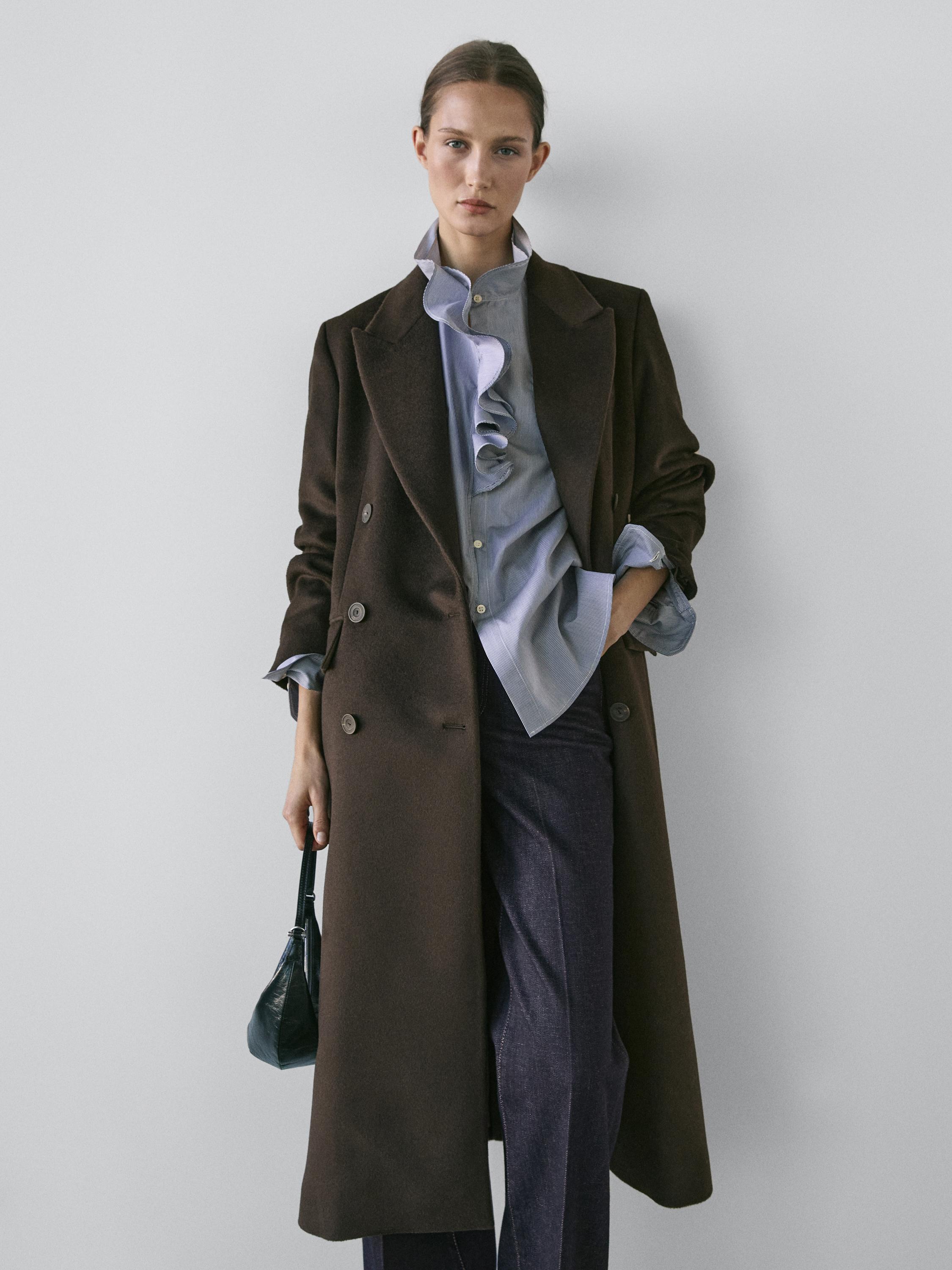 Σταυρωτό παλτό από μαλλί - STUDIO