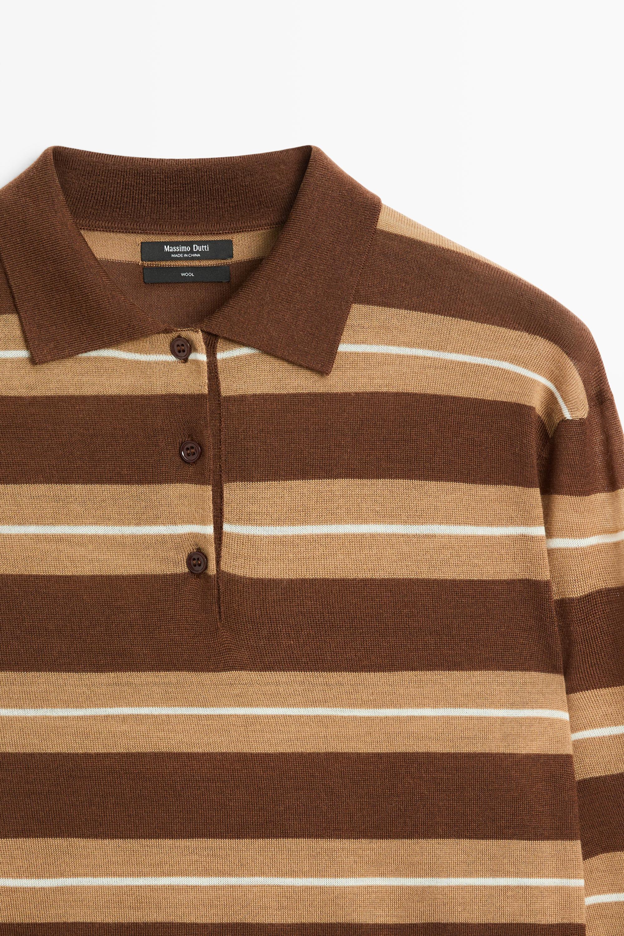 Striped polo sweater — TOFFEE
