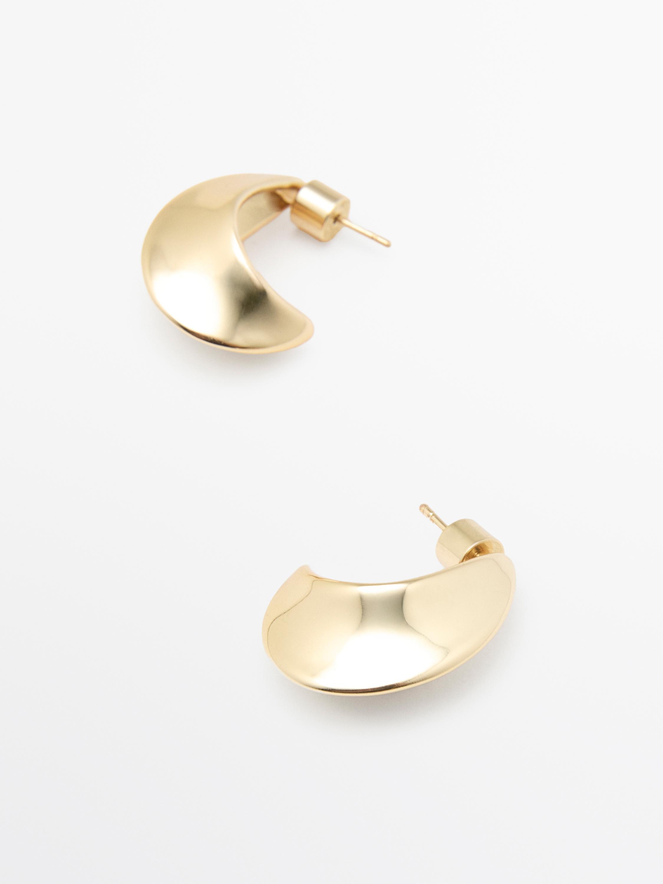 Moon hoop earrings — GOLDEN