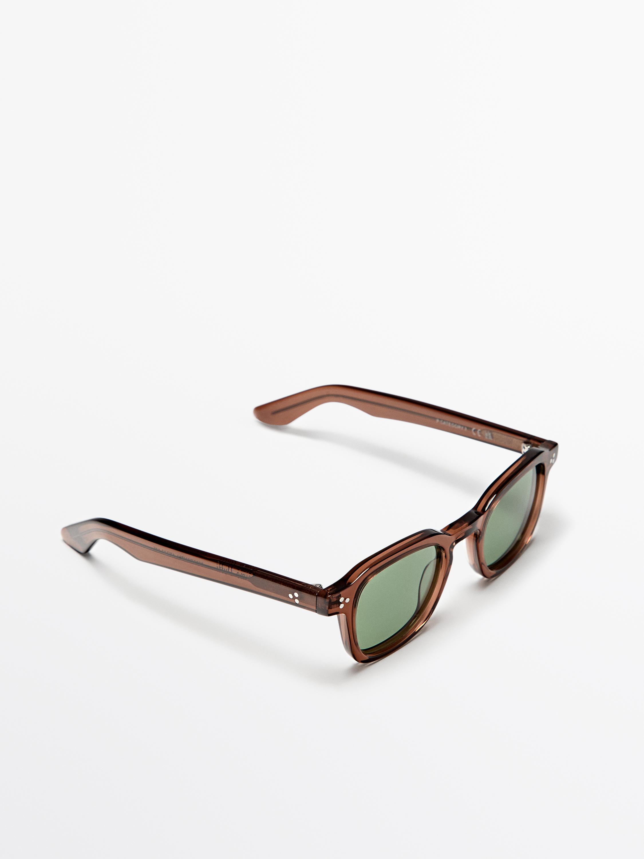 Round sunglasses — BROWN MARL
