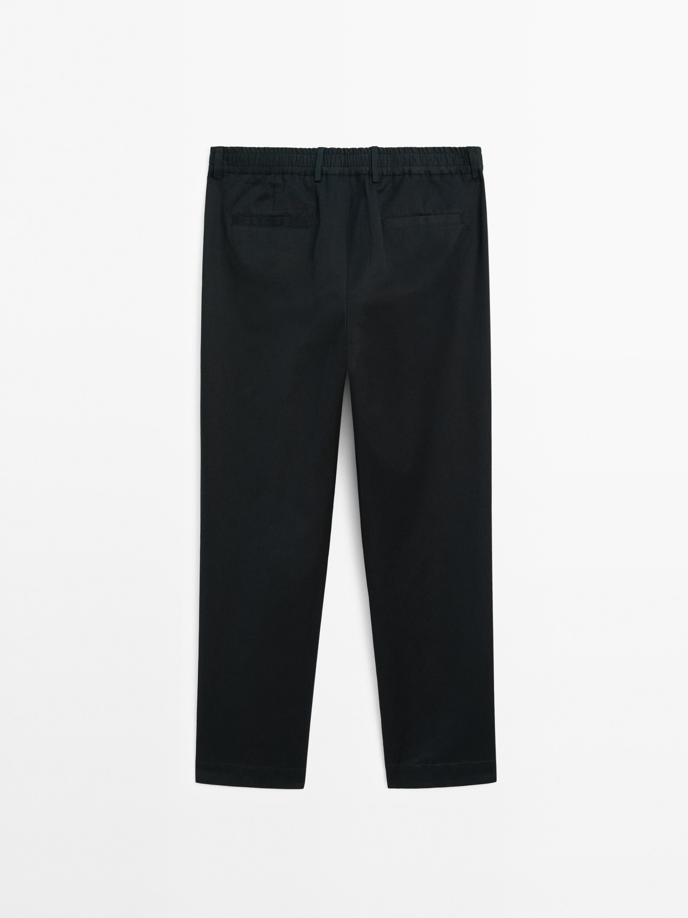 Cotton blend jogger fit trousers