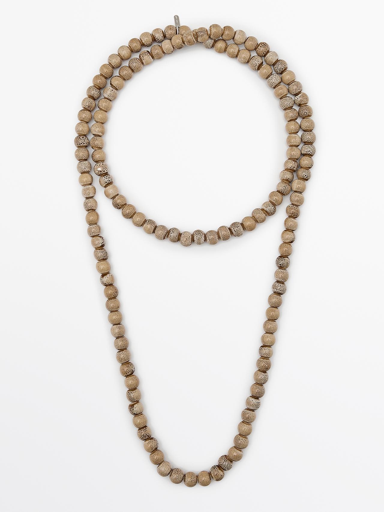 Massimo Dutti - Dame - Halskæde Med Keramiske Perler - Karamelfarvet - 01
