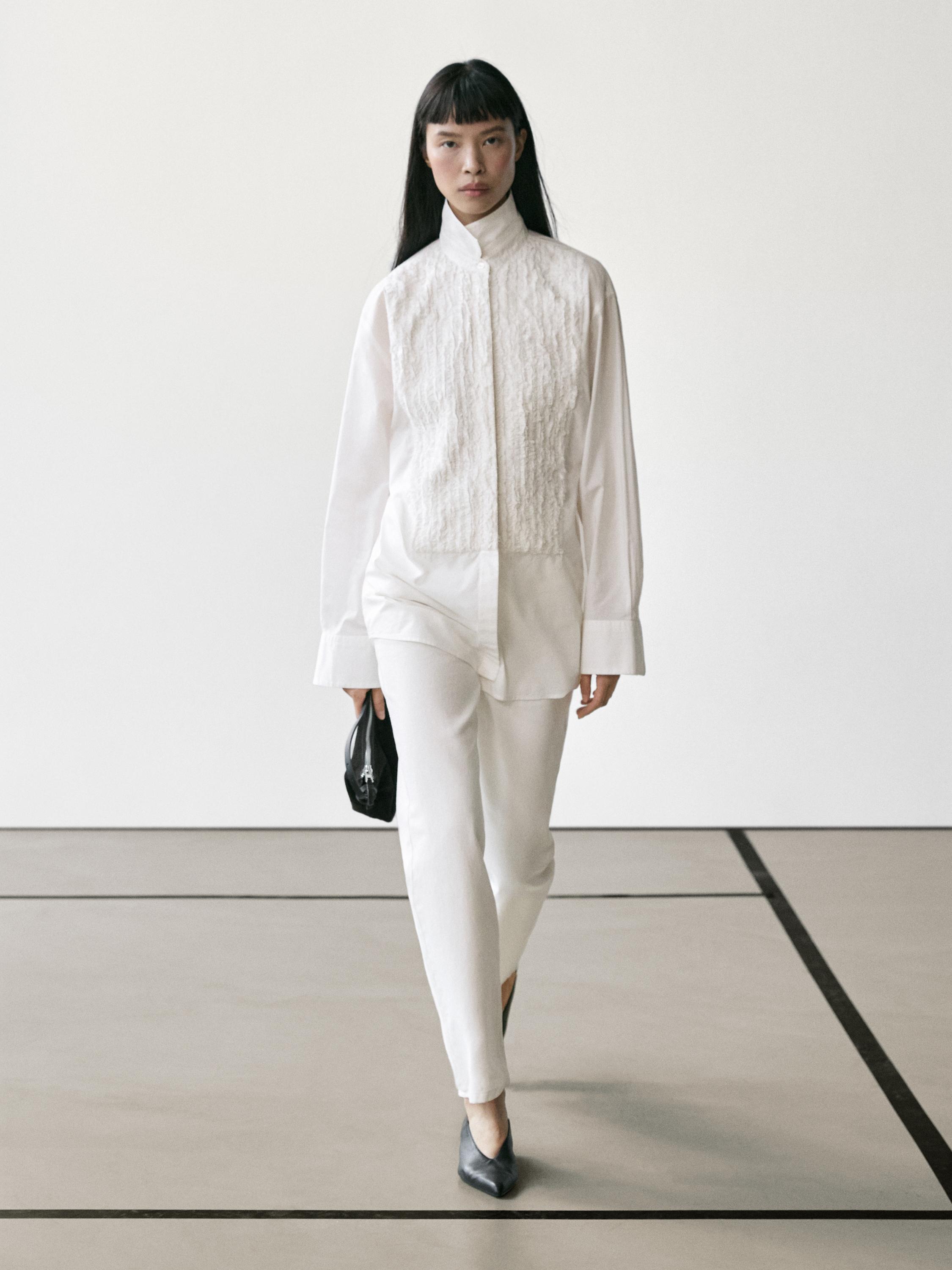 Straight-leg high-waist jeans — Off white