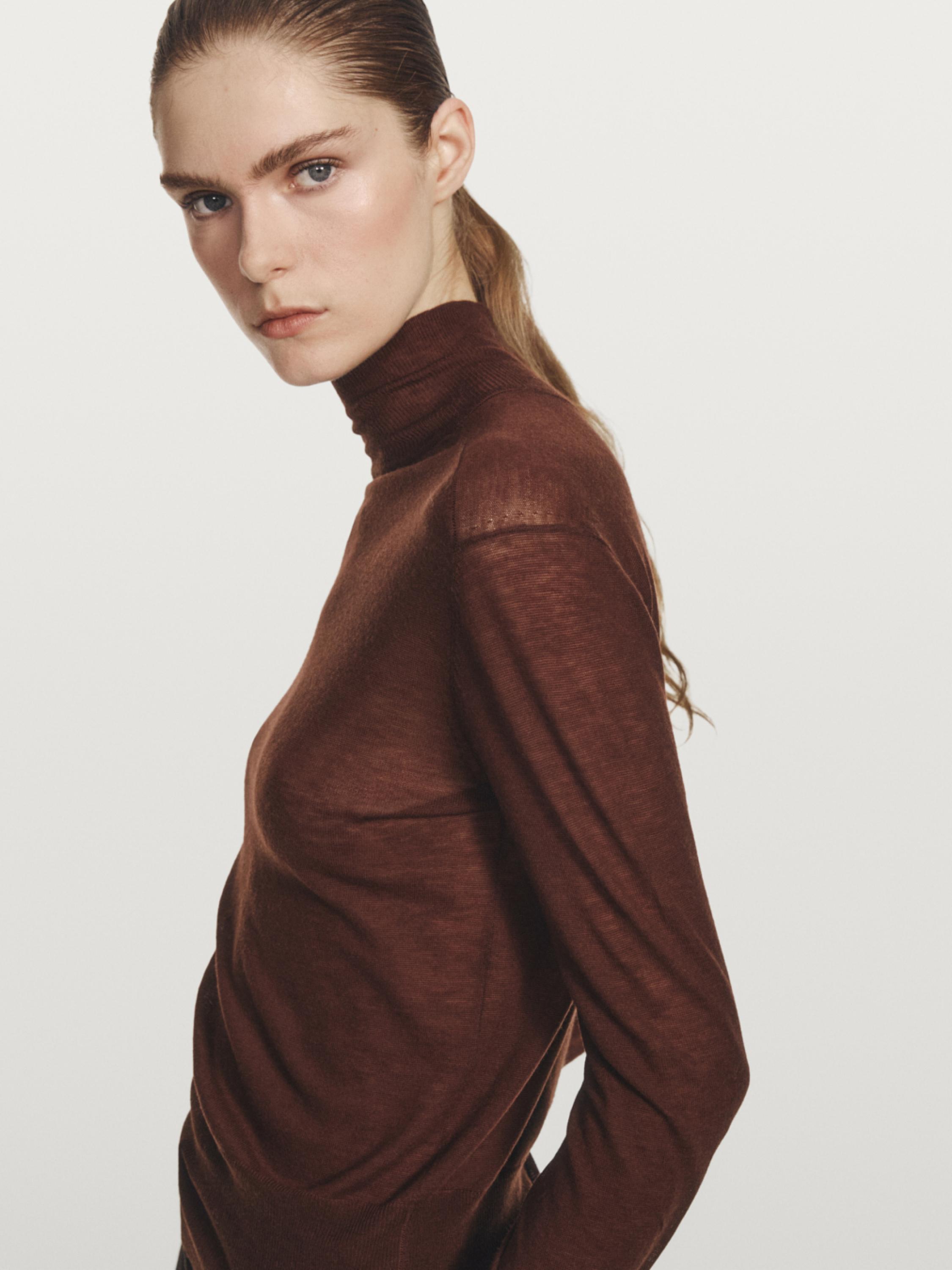 100% wool knit mock turtleneck sweater - STUDIO