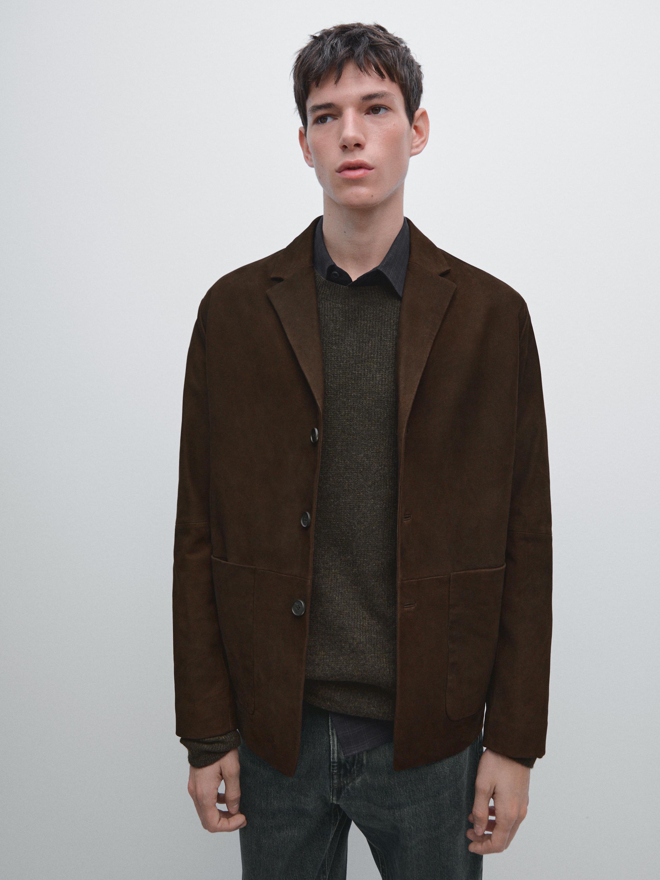 Blazer en cuir nubuck