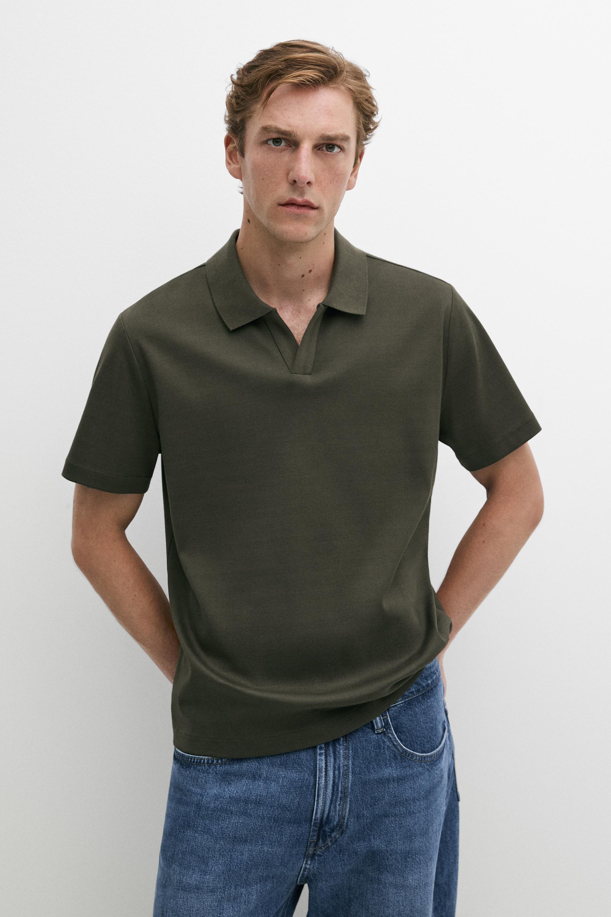 Massimo Dutti V yaka kısa kollu polo