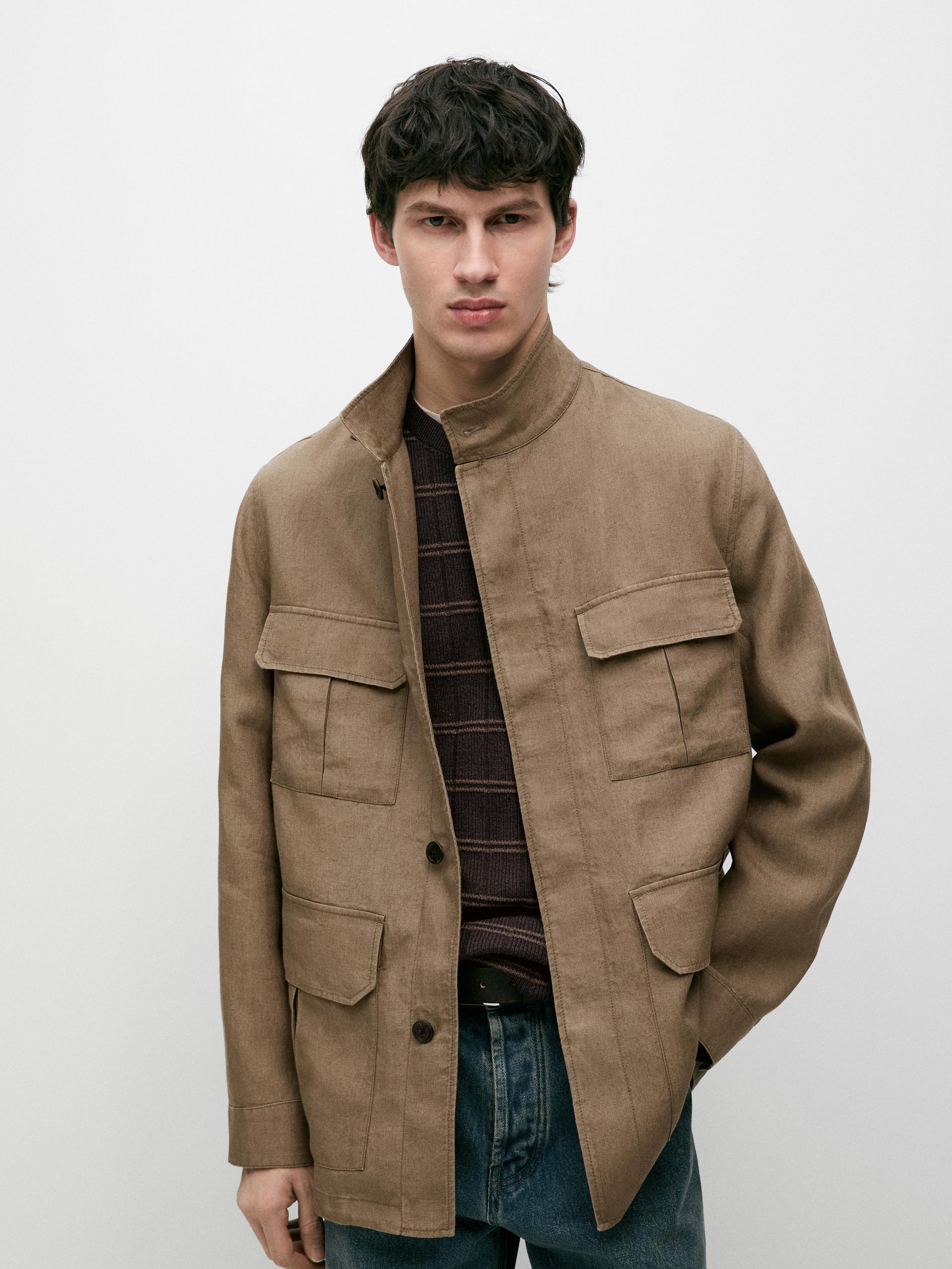 100% linen Safari jacket — OCHRE