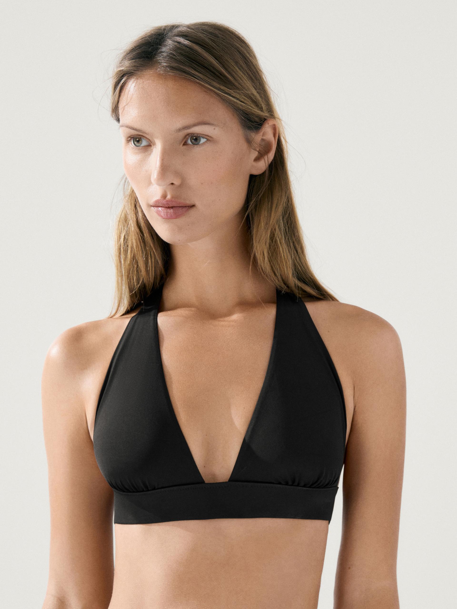 Massimo Dutti Plain Bikini Bottoms In Black