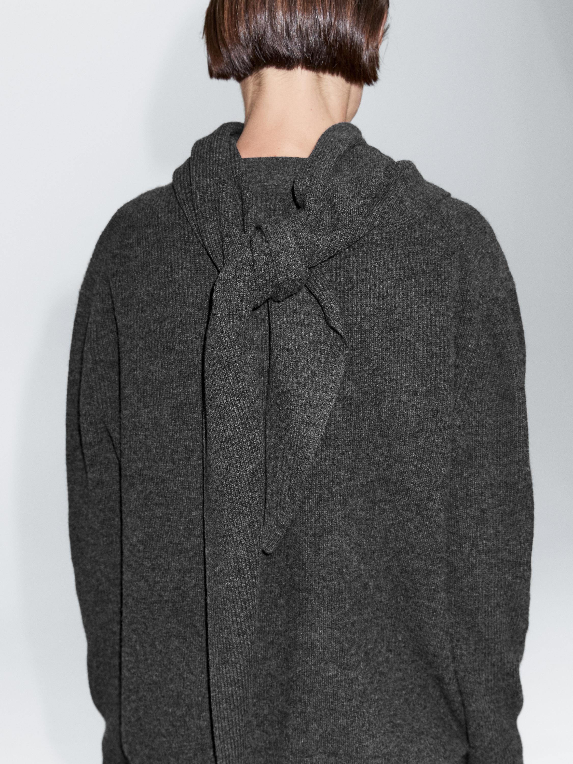Cardigan avec écharpe 100 % laine