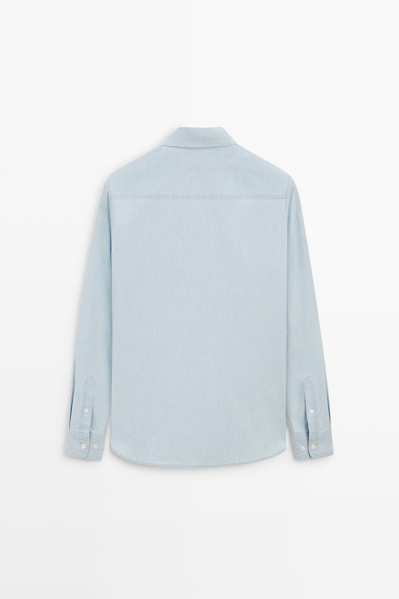 100% cotton denim shirt — SKY BLUE