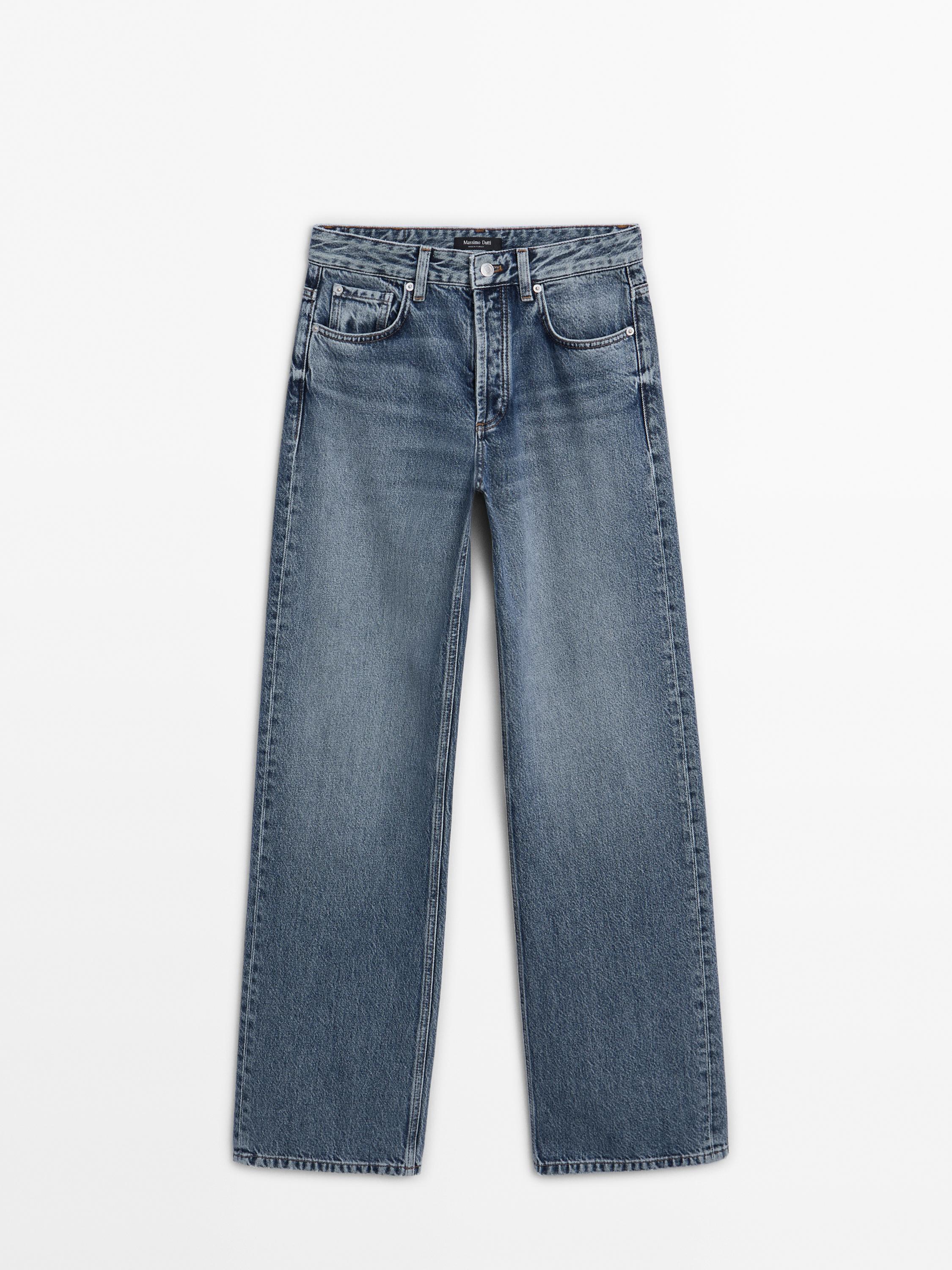 Mid-rise wide-leg jeans