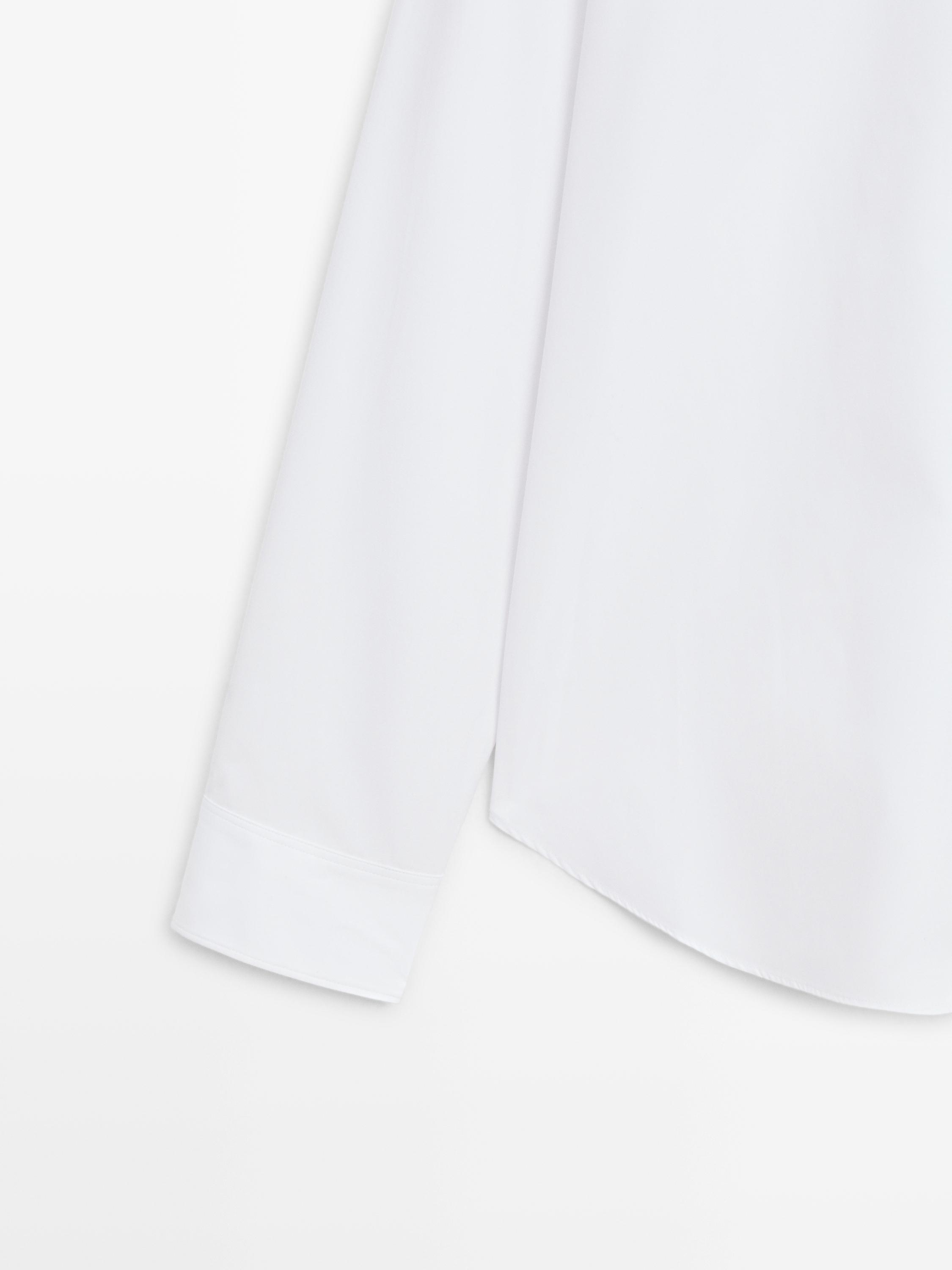 100% cotton poplin shirt — WHITE