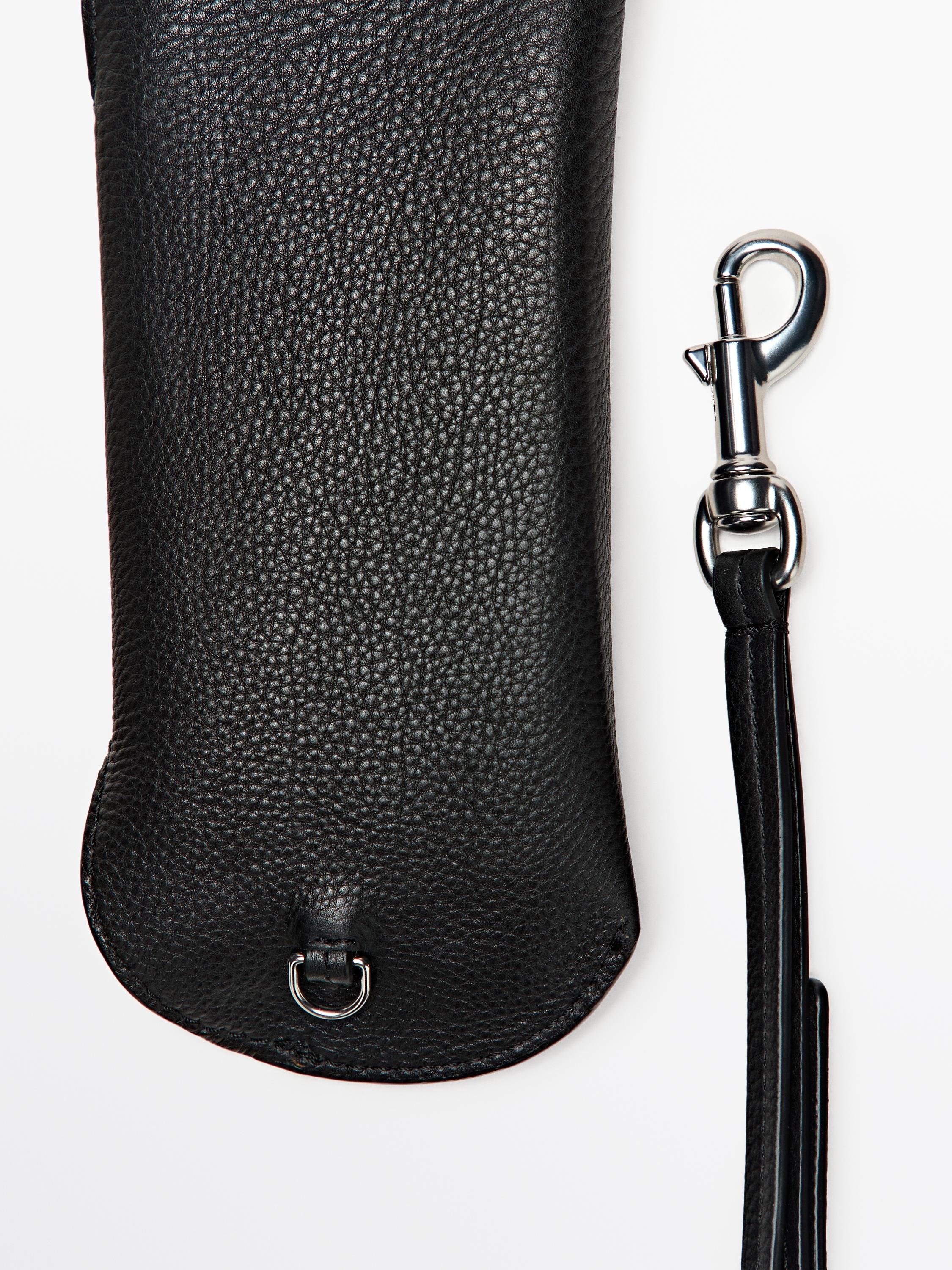 Nappa leather glasses case — BLACK