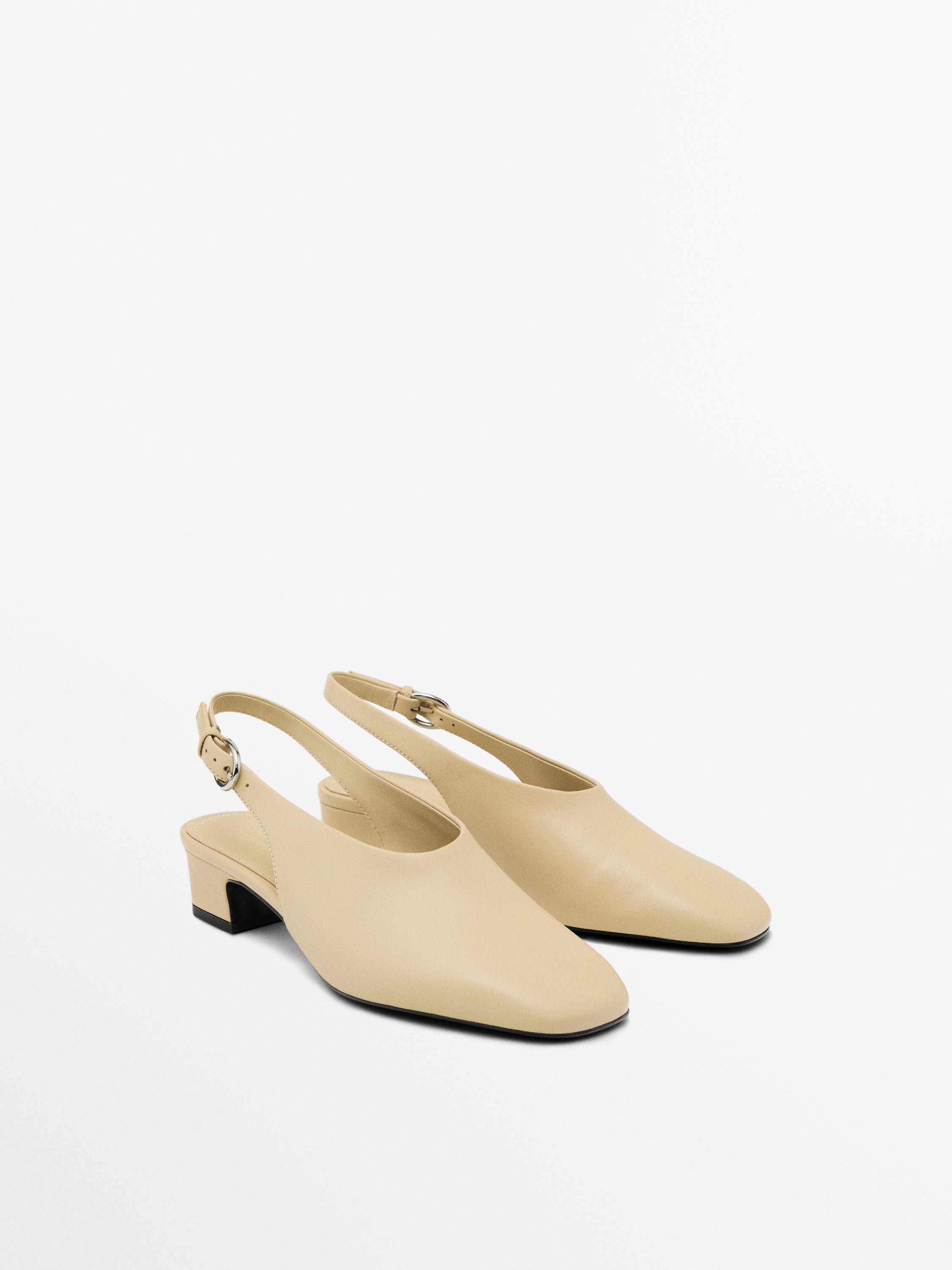 High-heel slingback shoes