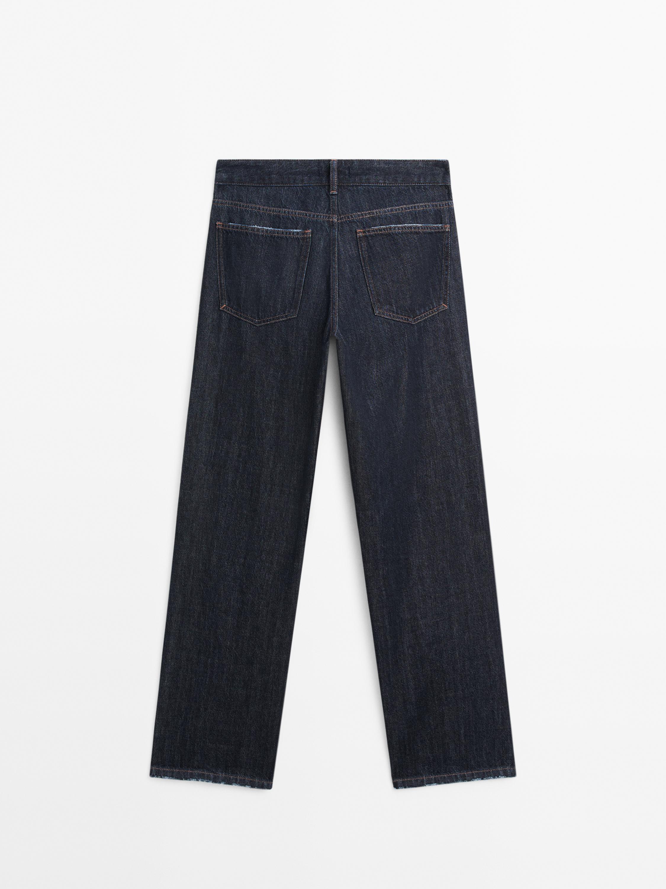 Mid-rise straight-leg jeans
