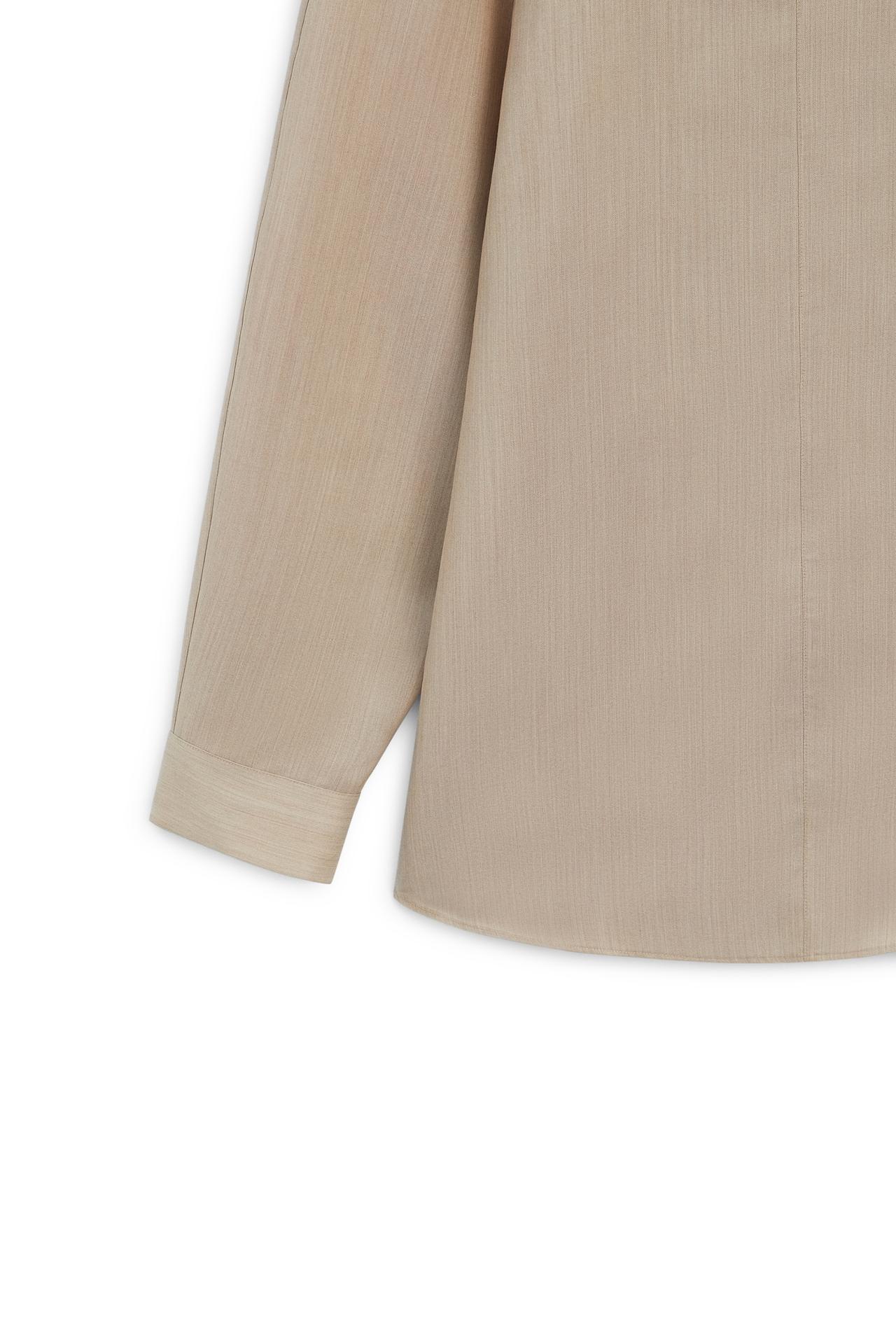 Voluminous wool-silk blend blouse - LIMITED EDITION — BLUSH-BEIGE