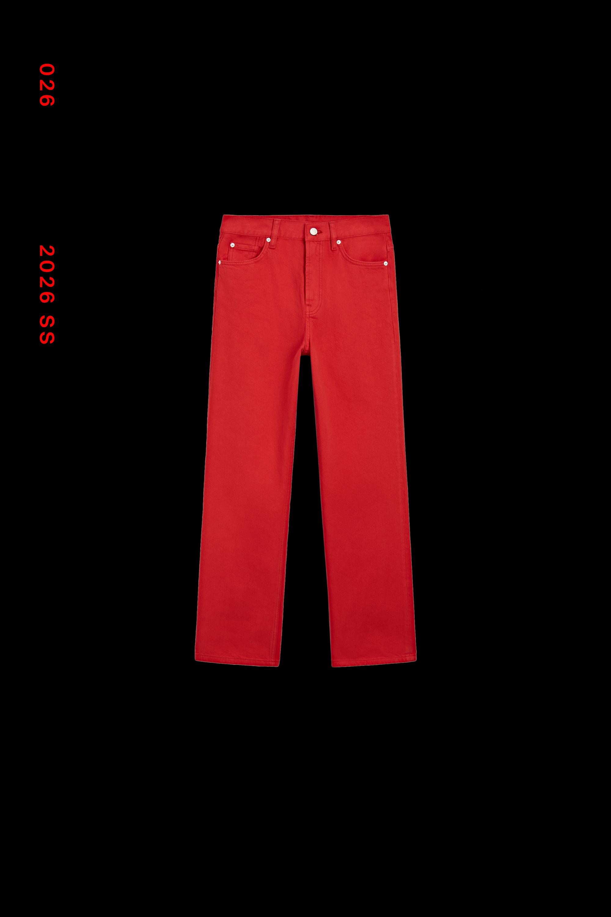 Straight-leg high-waist jeans — RED