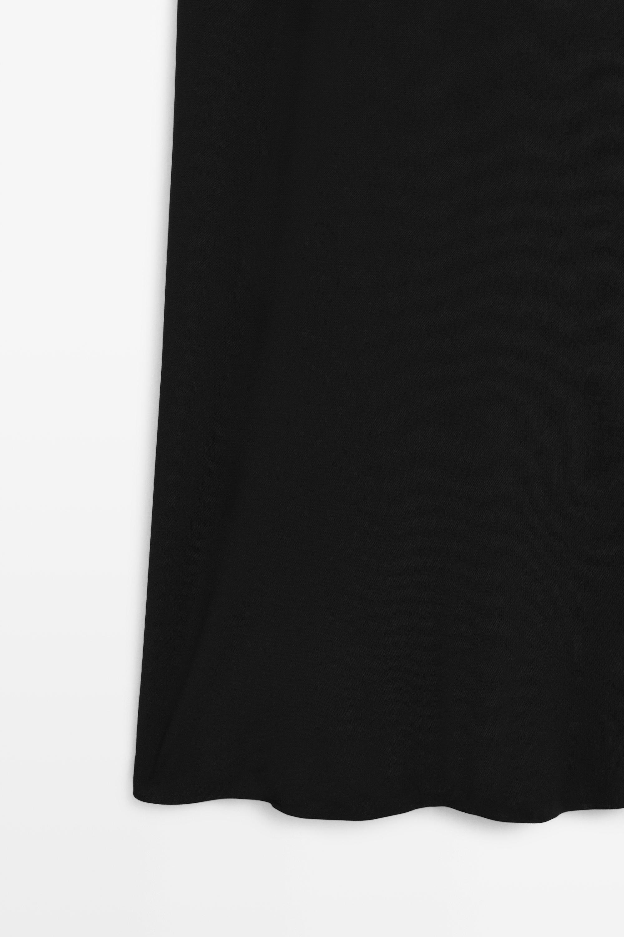 Flowing lingerie midi dress — BLACK