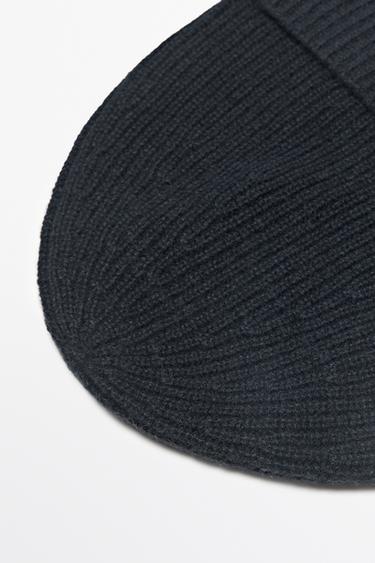 100% cashmere knit beanie — NAVY BLUE 4