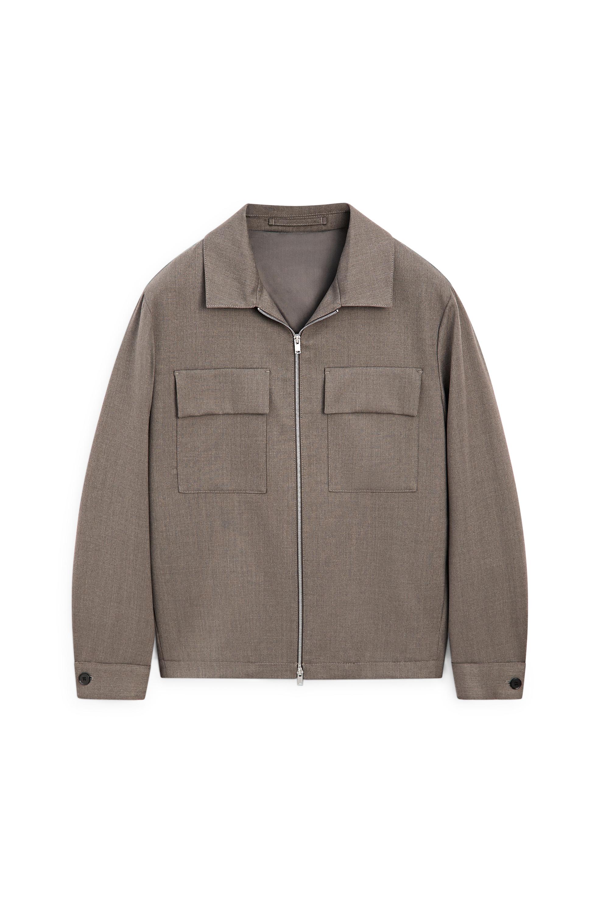 Wool-blend overshirt — MINK