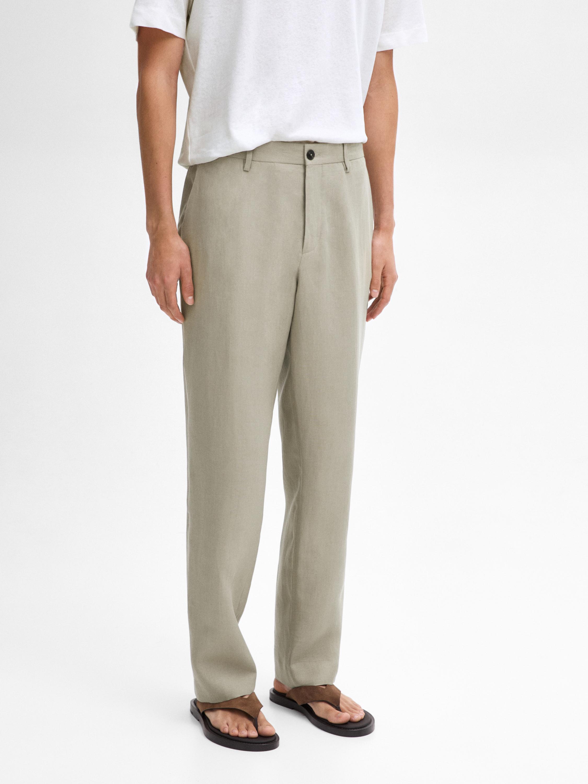Pantalón lino traje cintura goma