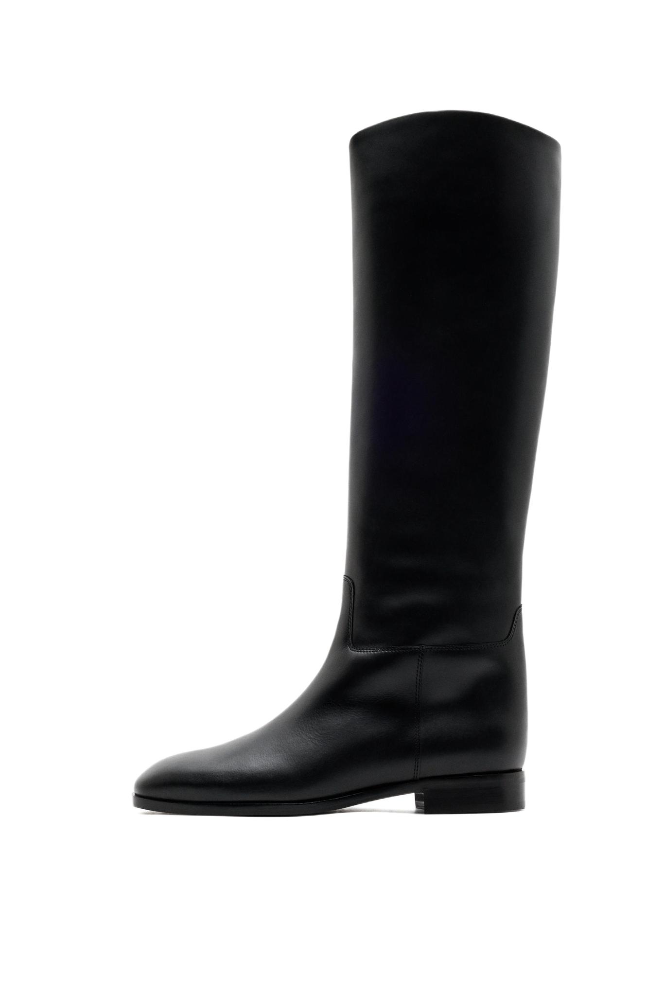 Knee-high leather boots - Made in Spain — BLACK