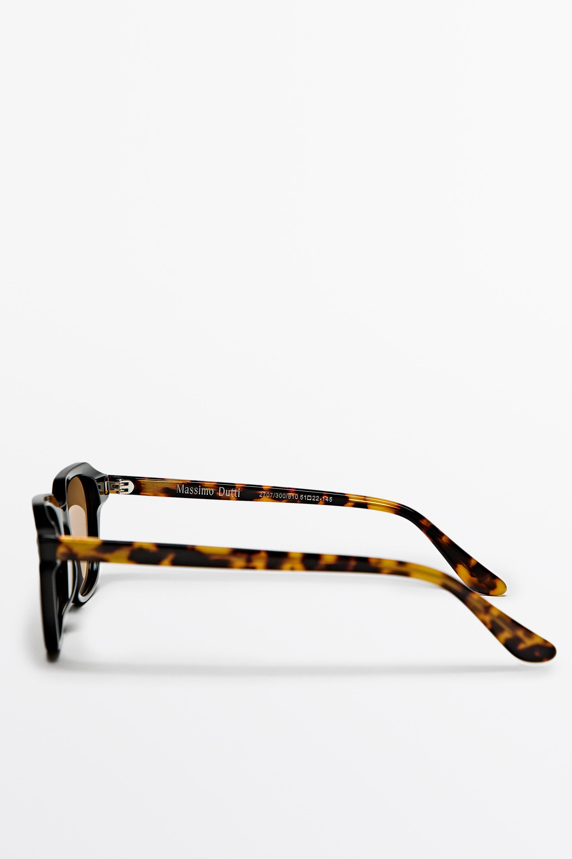 Round resin sunglasses — DARK GREY