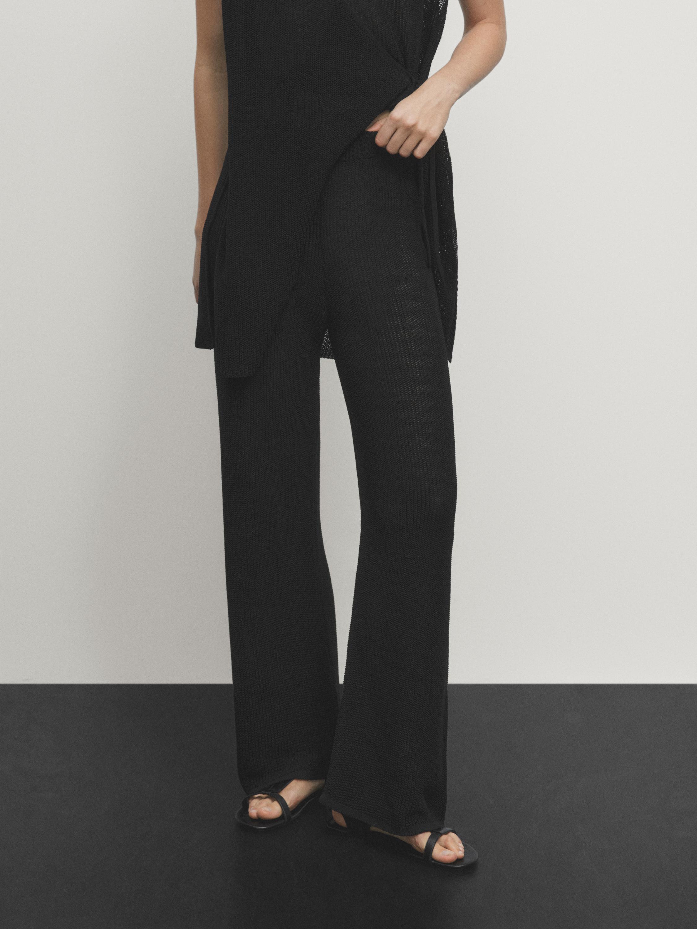 Flowing knit co-ord trousers