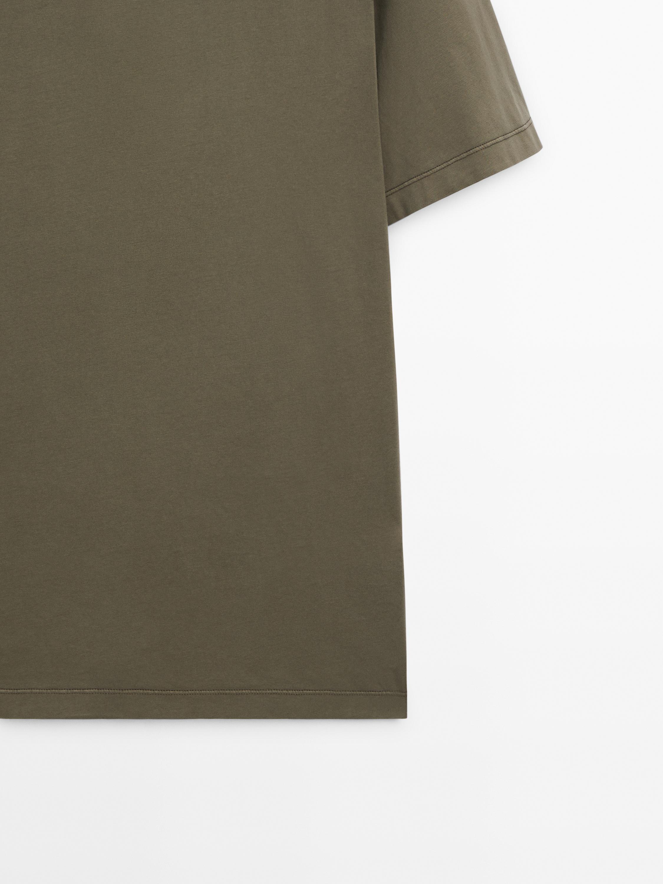 Dyed effect cotton T-shirt