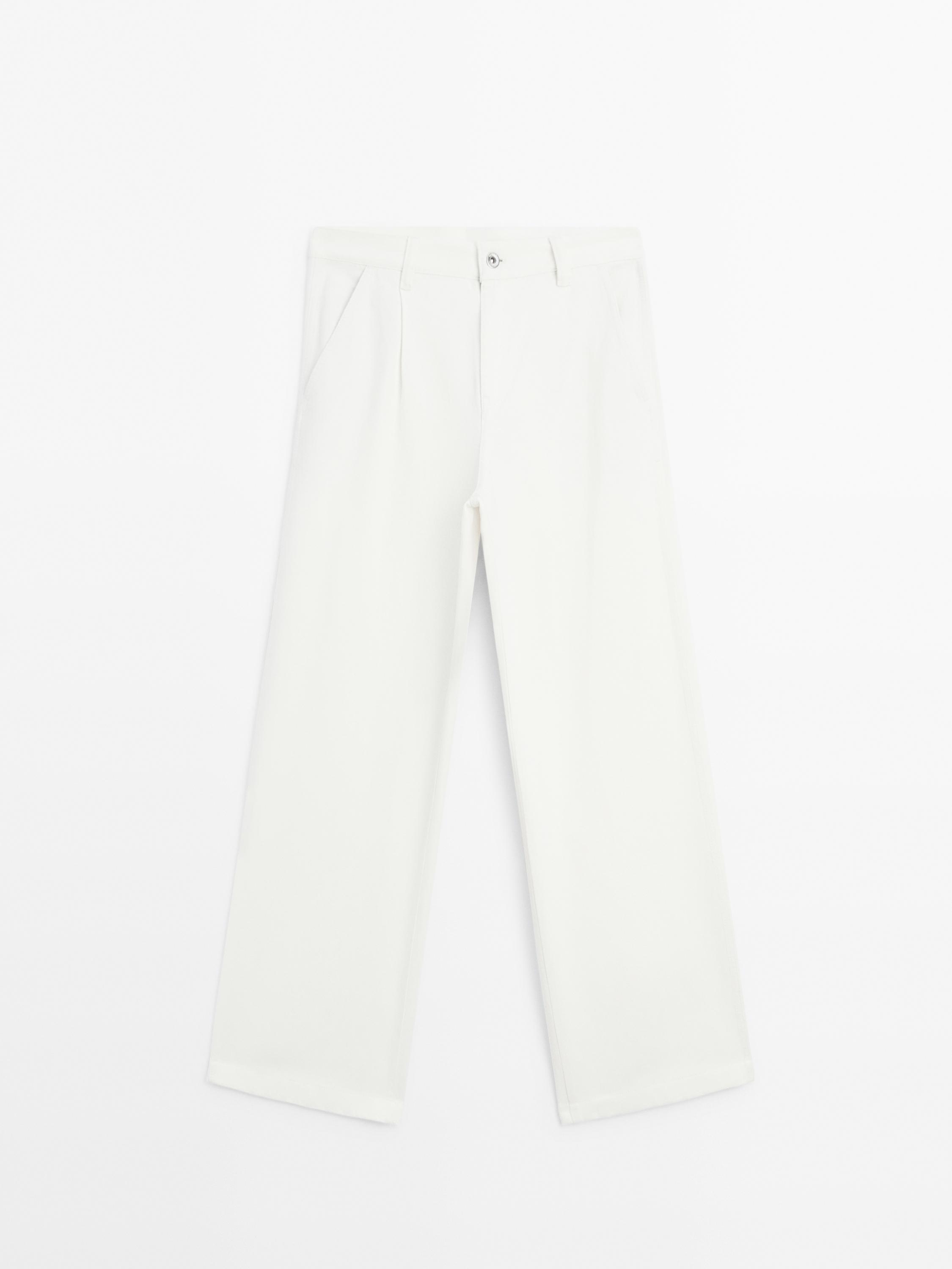 Relaxed fit mid-rise trousers