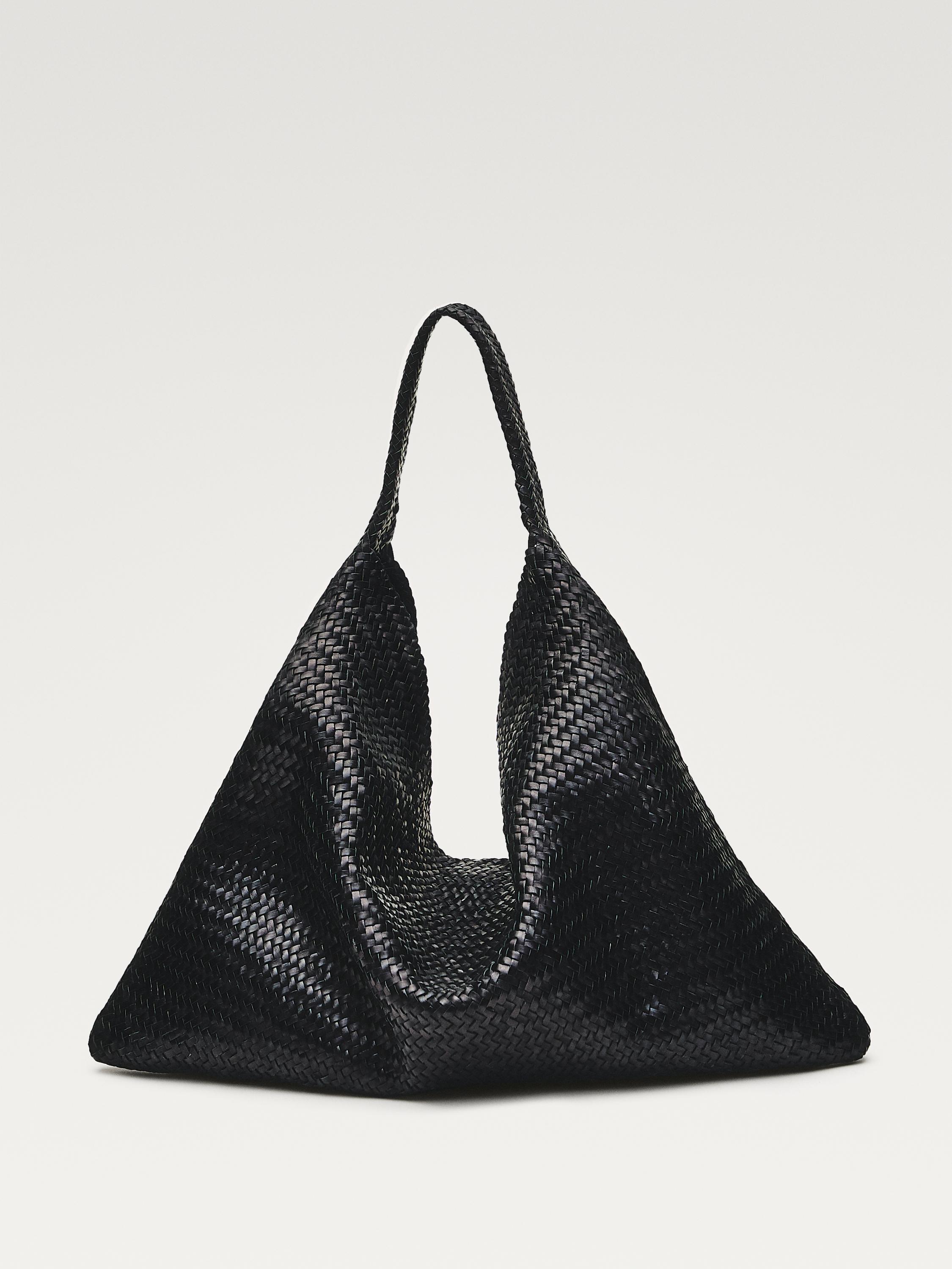 Nappa leather braided maxi shopper bag