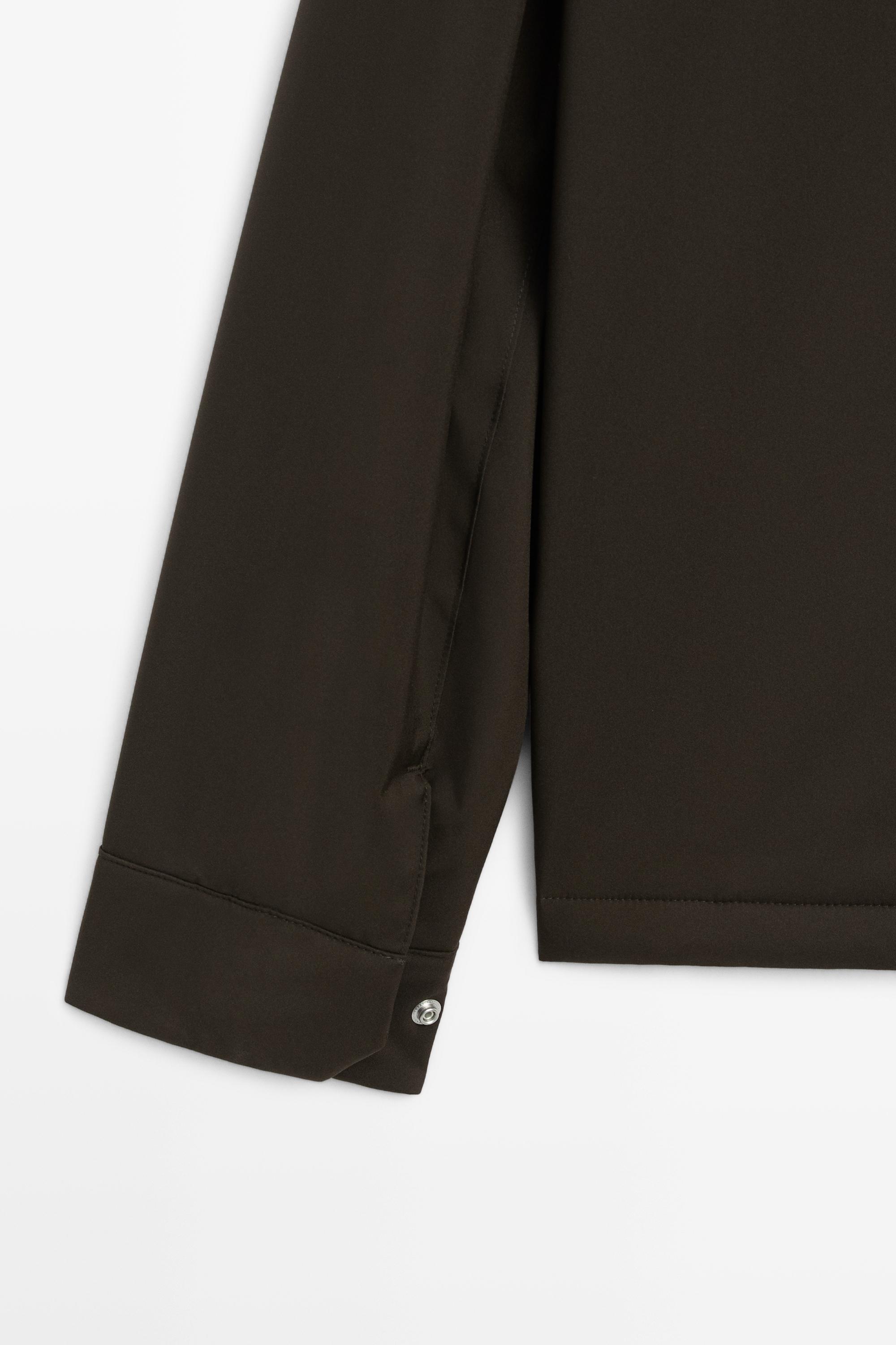 Lightweight jacket with collar detail — Chocolate