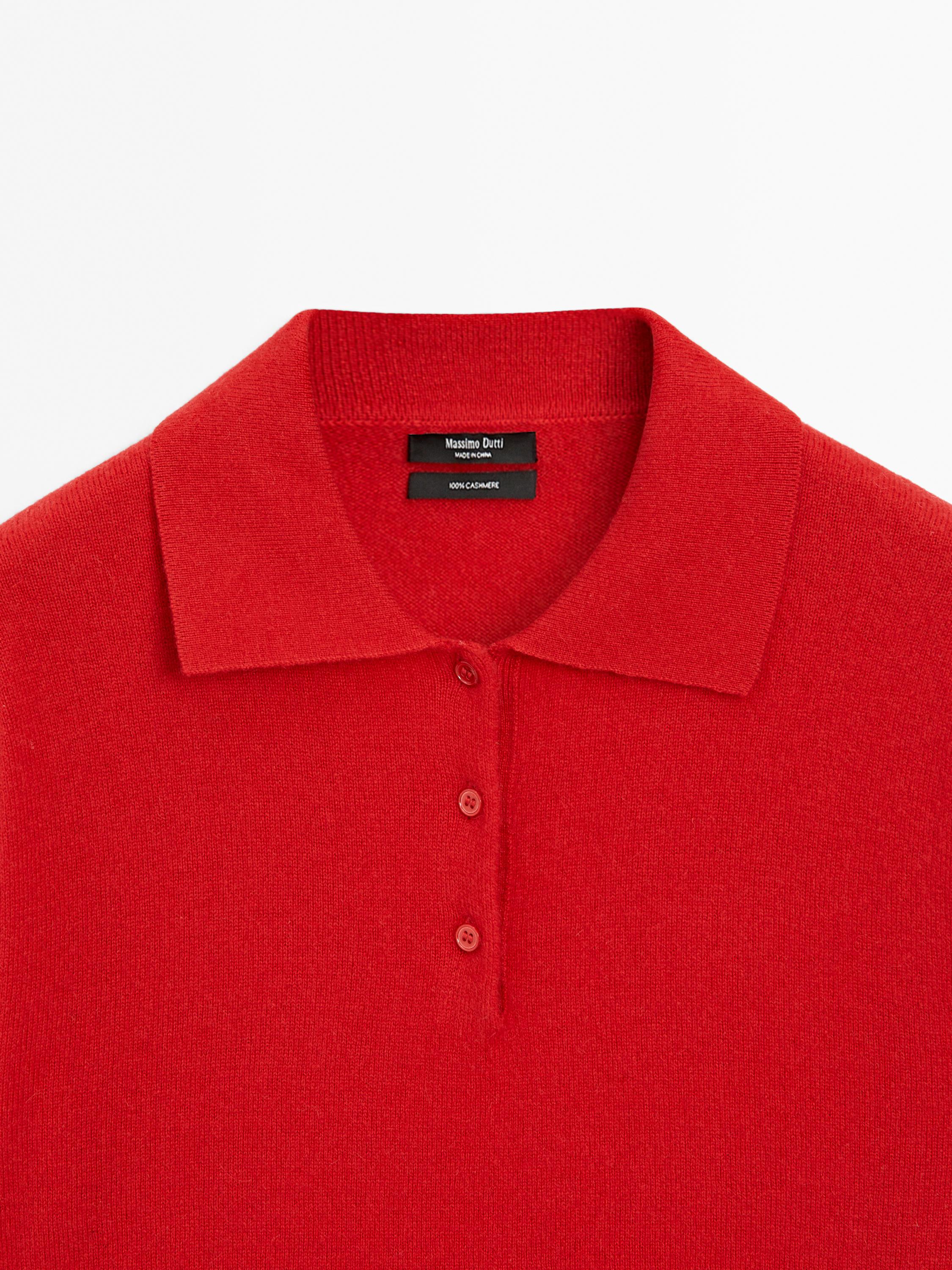 Pull en maille 100 % cachemire à manches courtes