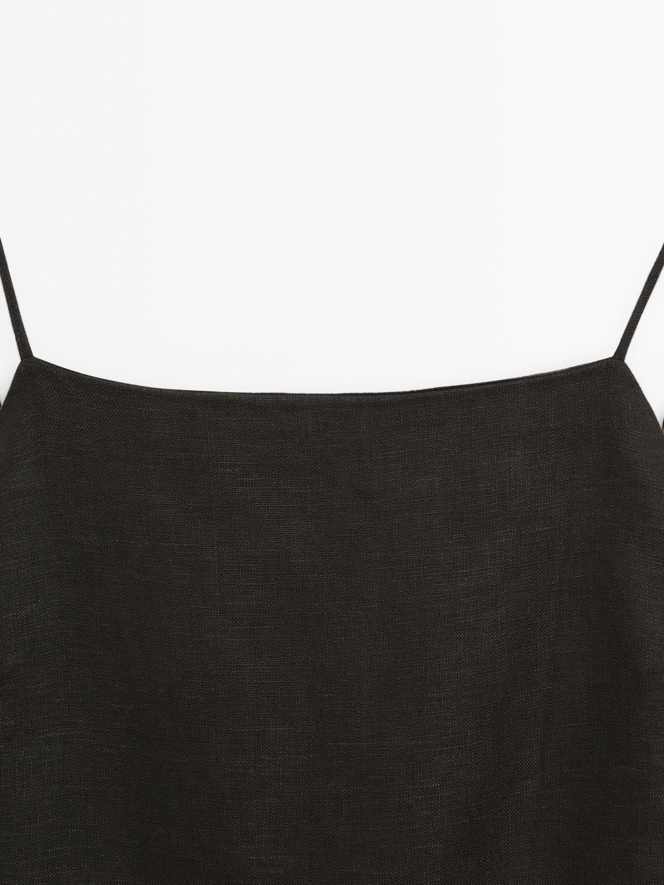 Robe midi en lin fendue