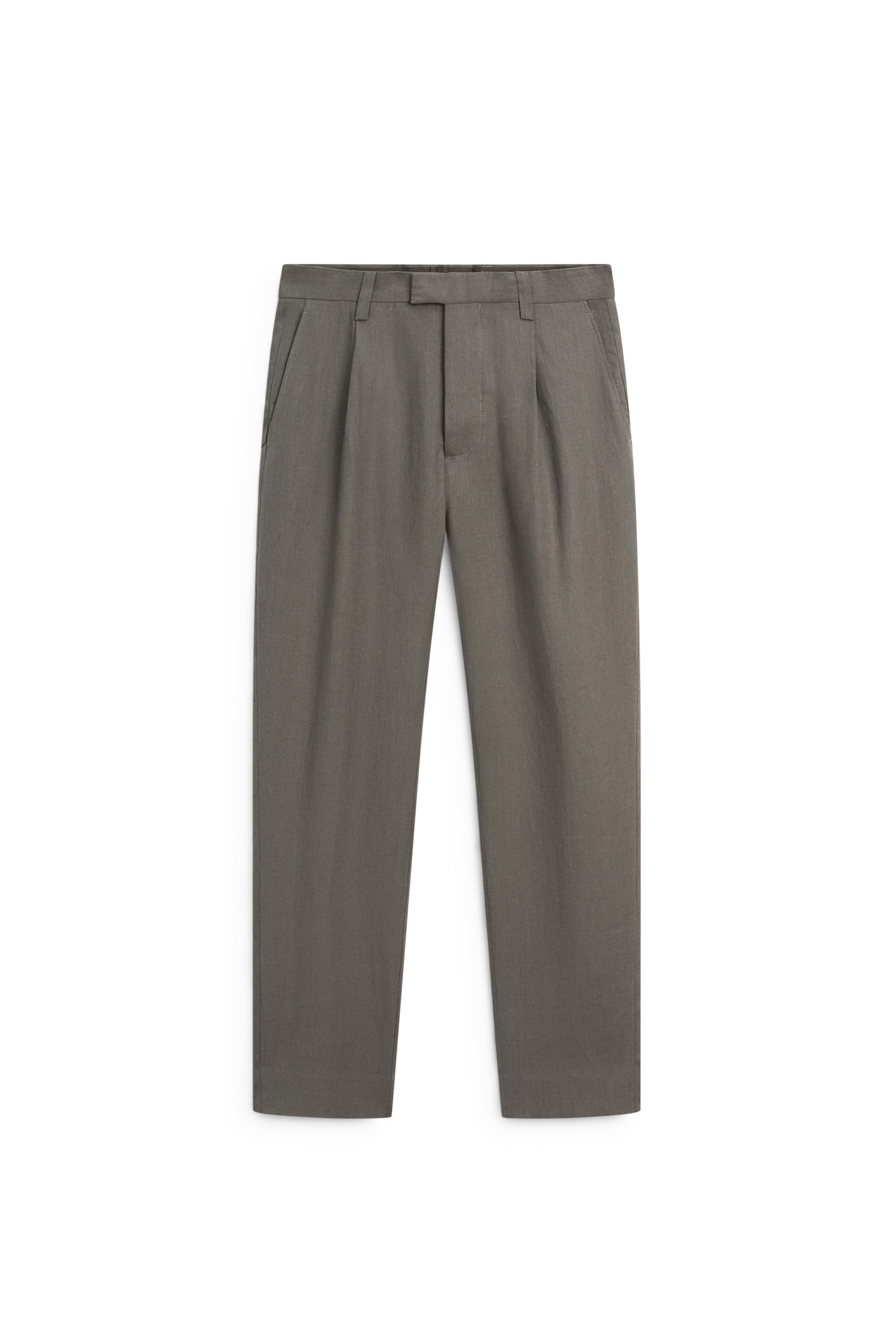 Linen suit trousers — DARK GREEN