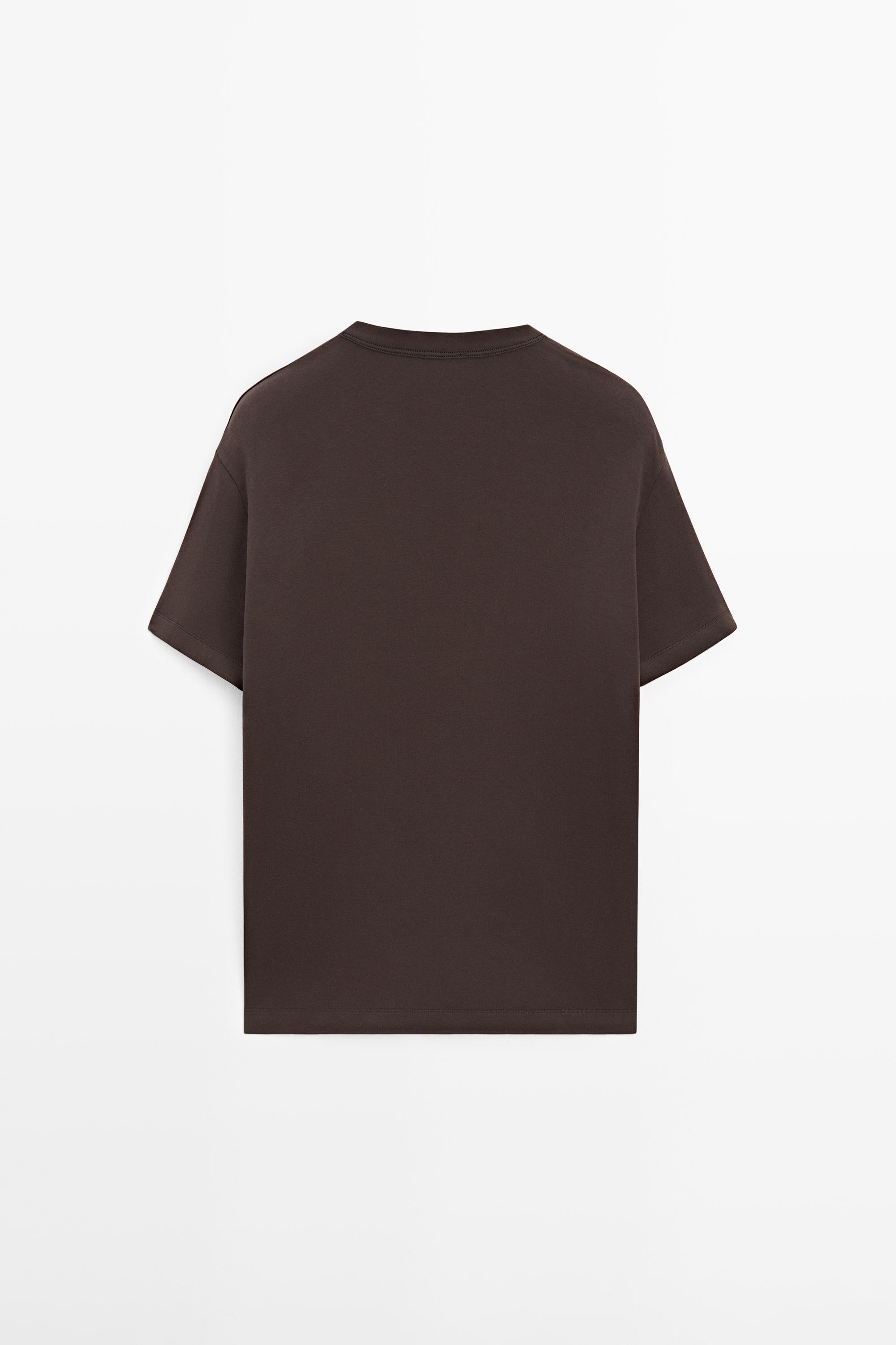 100% cotton short-sleeve T-shirt — Chocolate