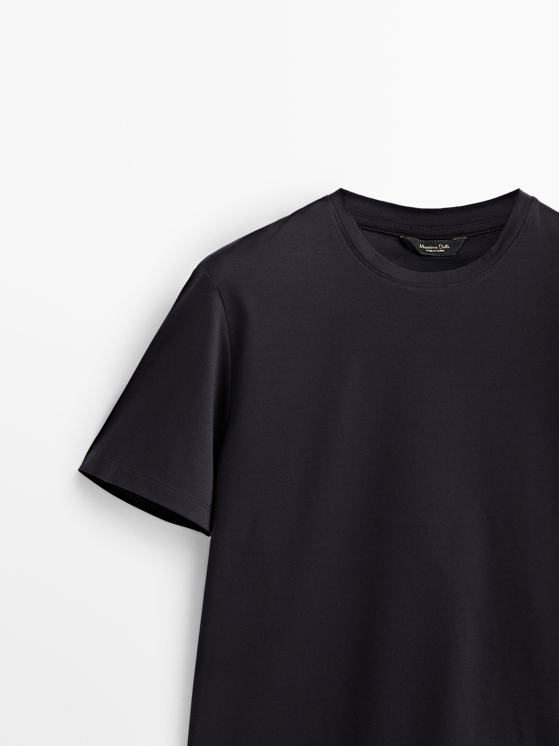 100% mercerised cotton T-shirt — NAVY BLUE