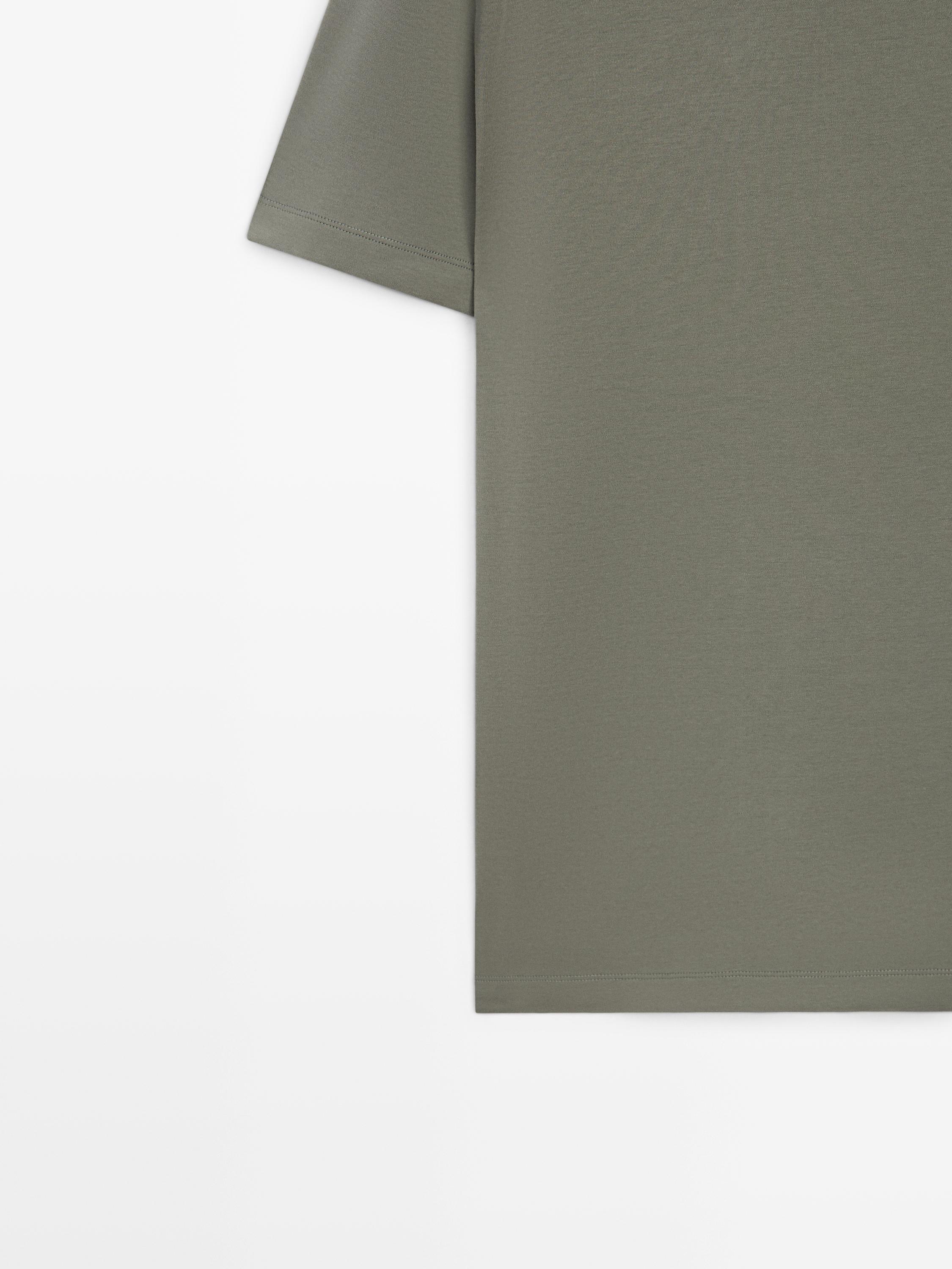 100% cotton short-sleeve T-shirt — KHAKI