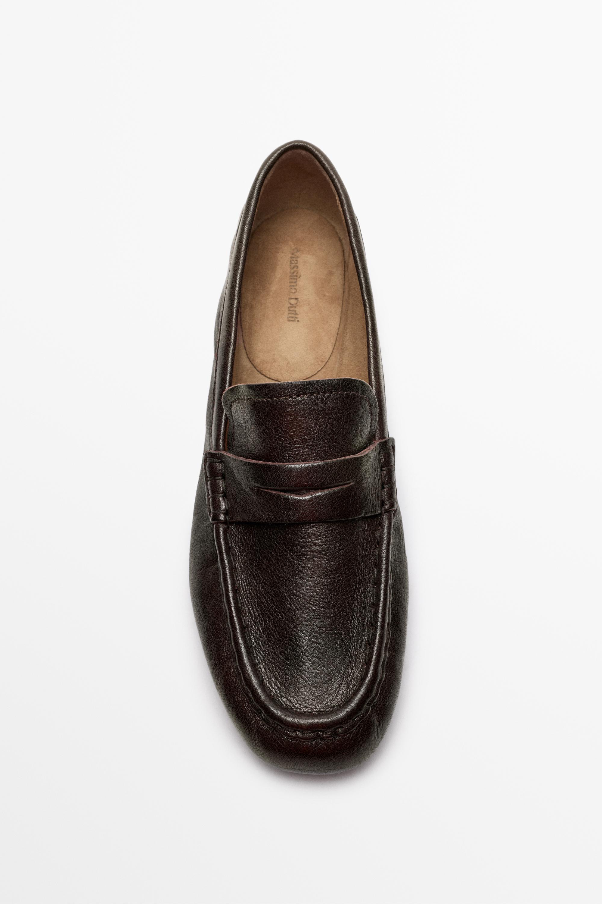 Soft leather penny loafer — BROWN