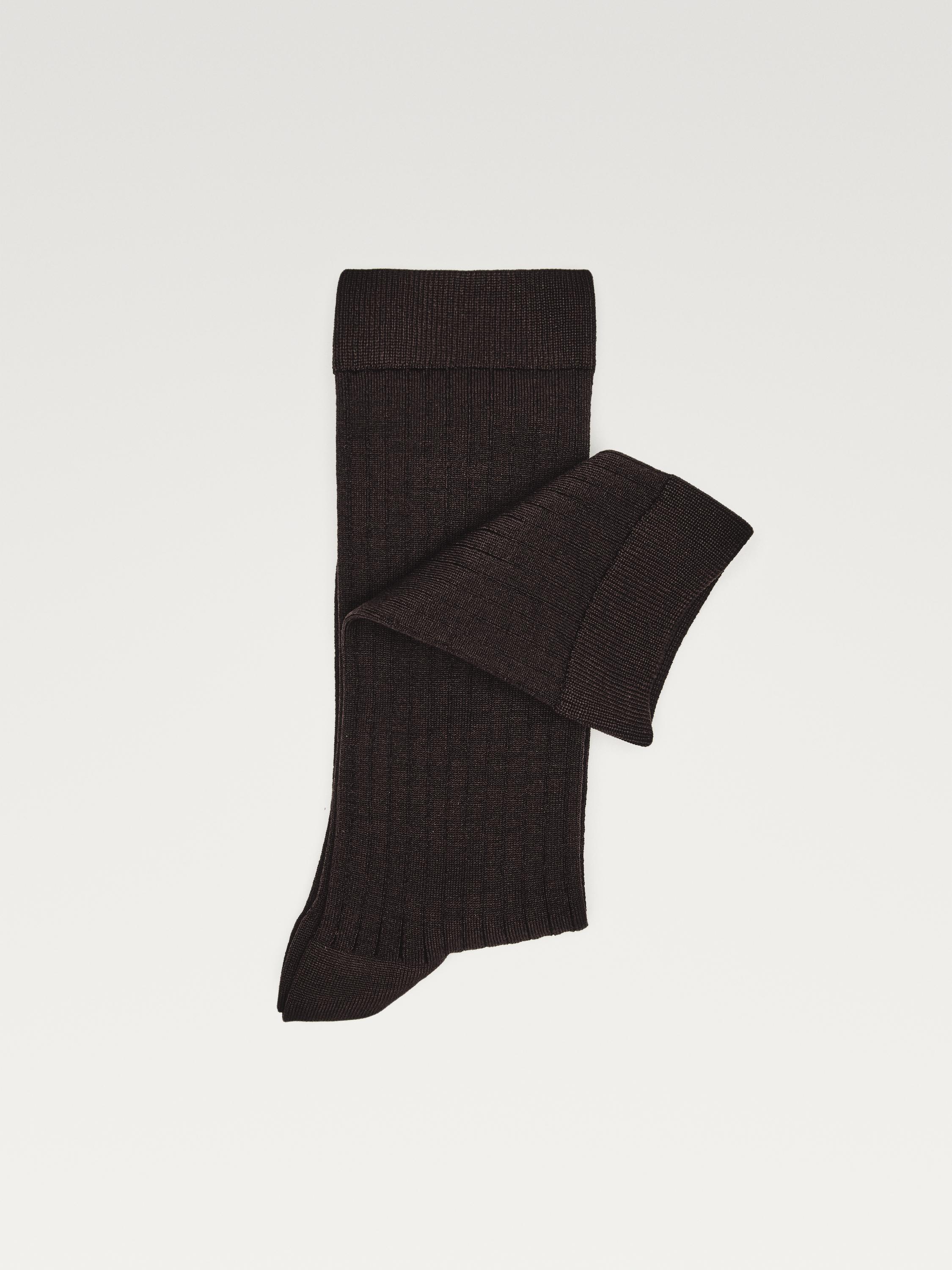 Chaussettes côtelées soie