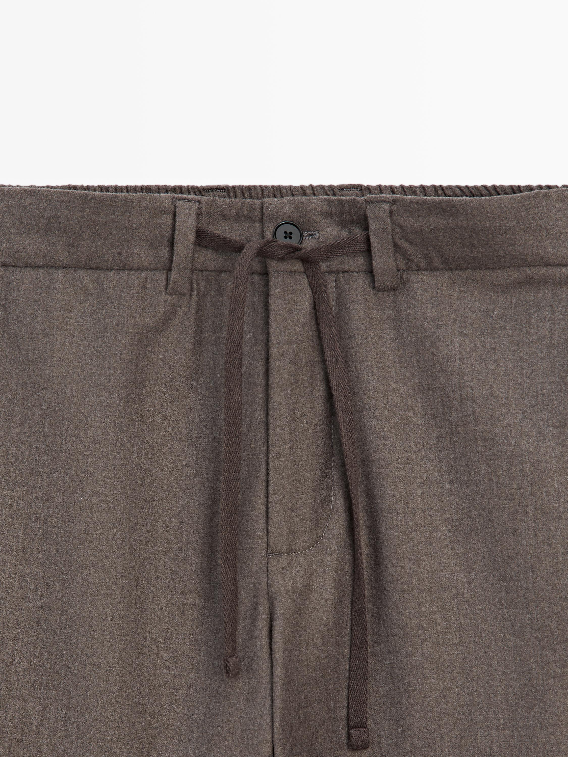 100% wool flannel trousers