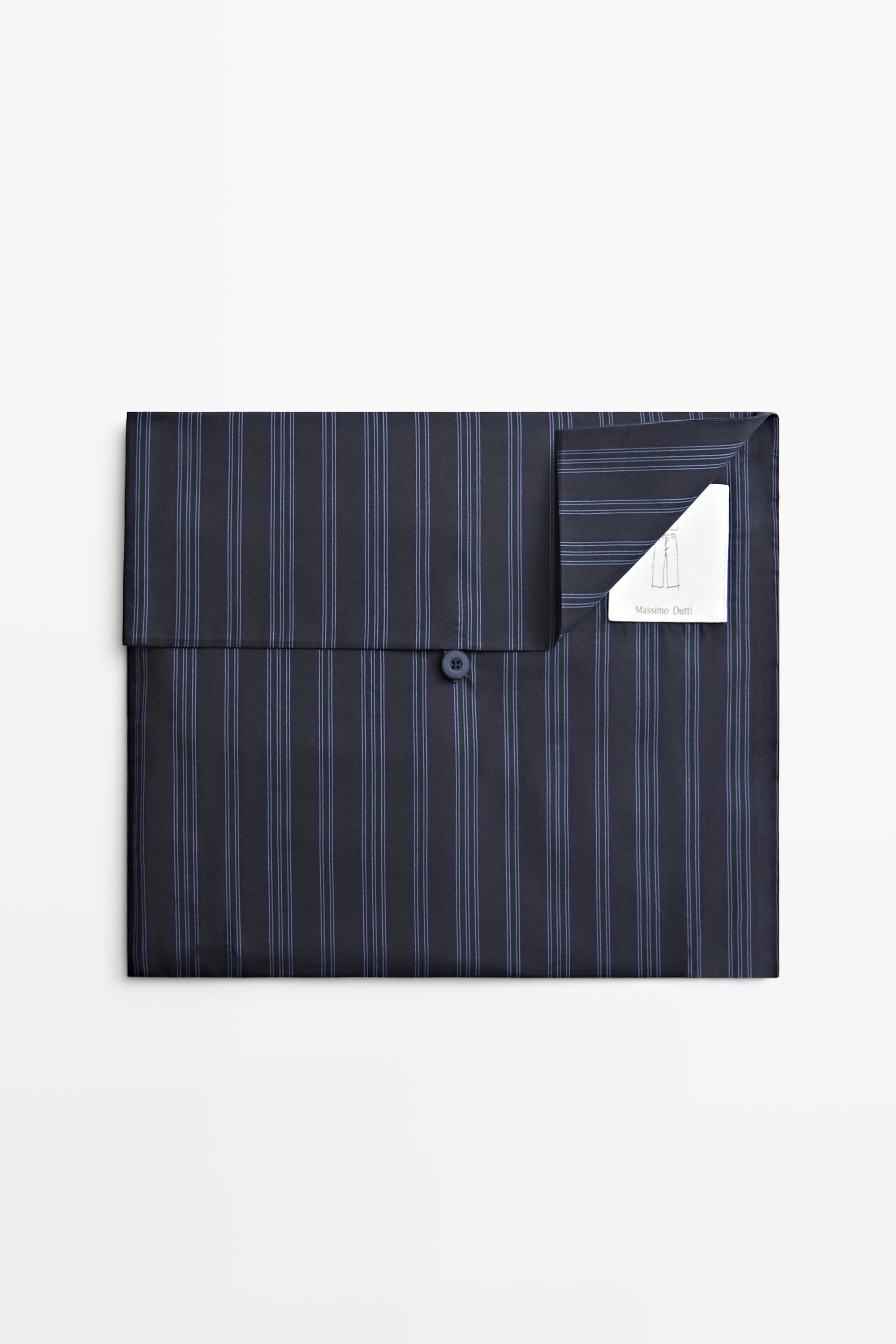 Short sleeve pyjama top and striped trousers — NAVY BLUE