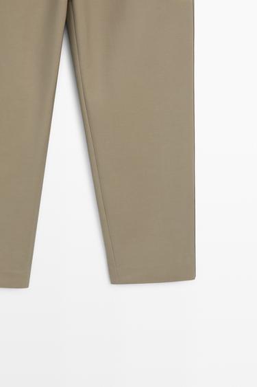 100% cotton carrot fit pants — SAND 7