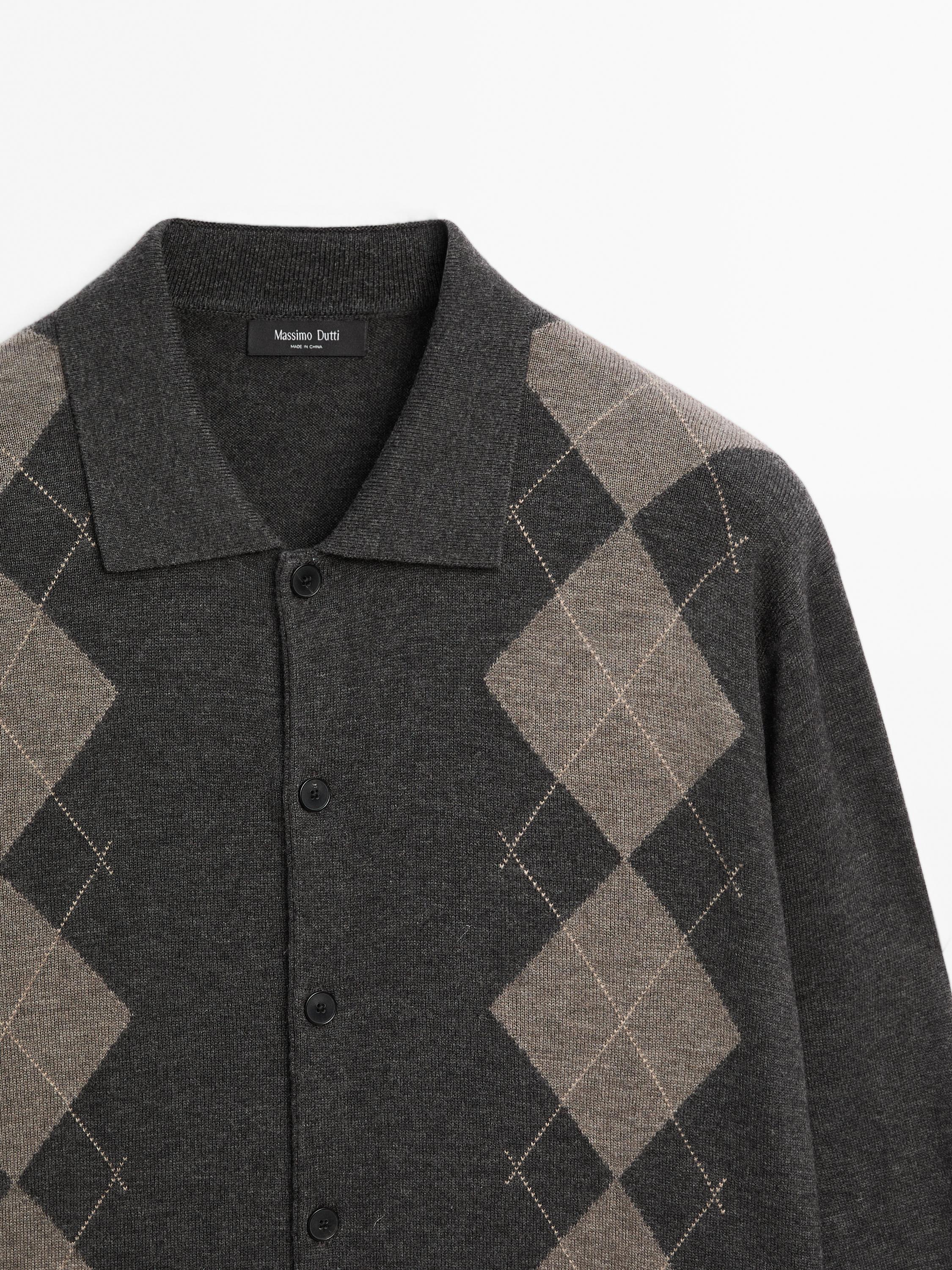 Cardigan in maglia misto lana