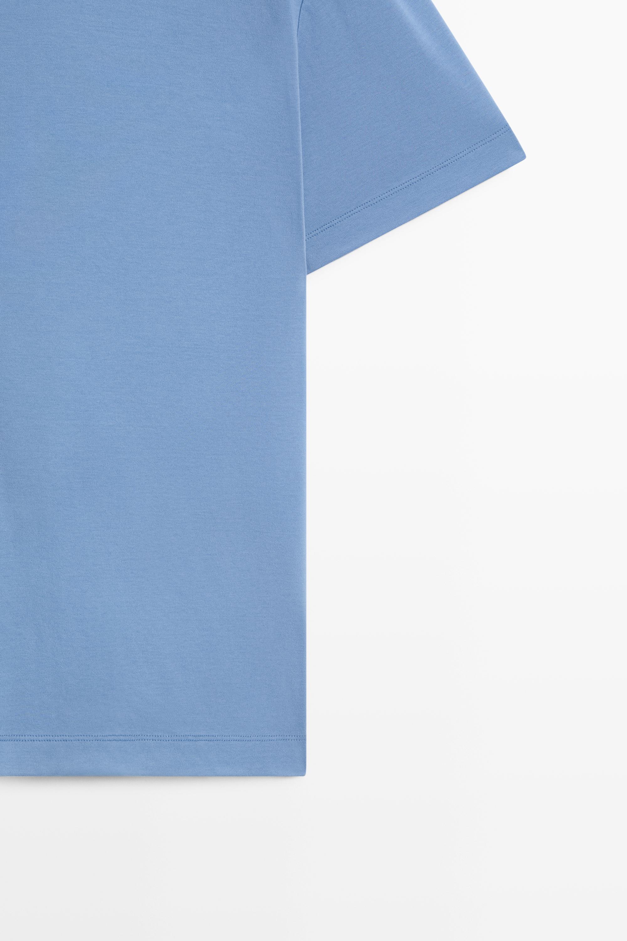 100% cotton short-sleeve T-shirt — MEDIUM BLUE