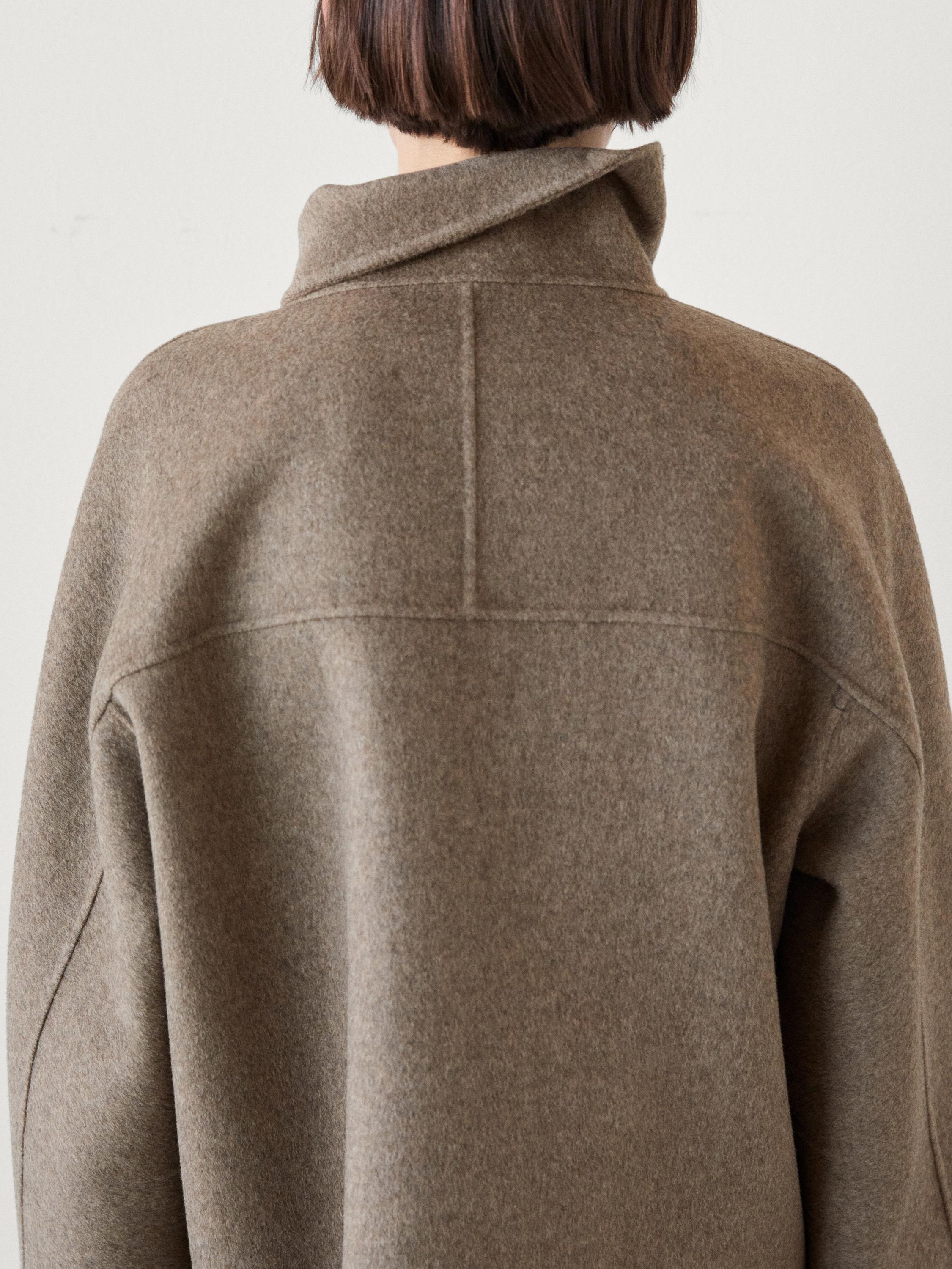 Wool blend high neck jacket