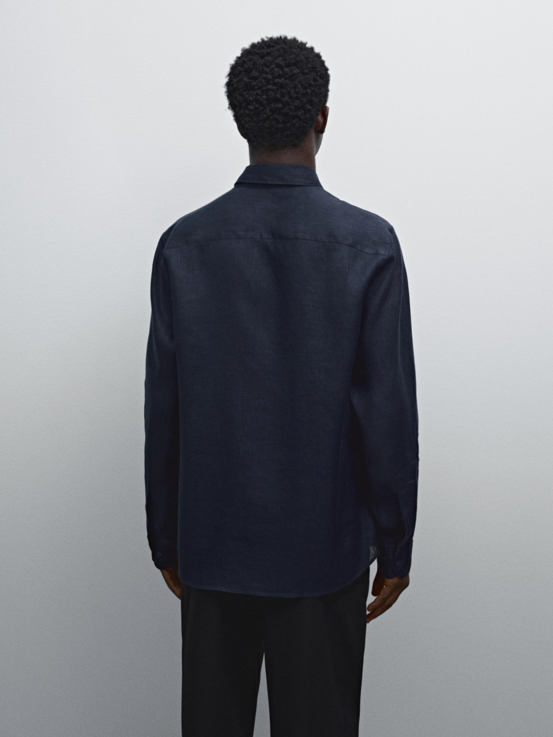 Camisa slim fit 100% lino