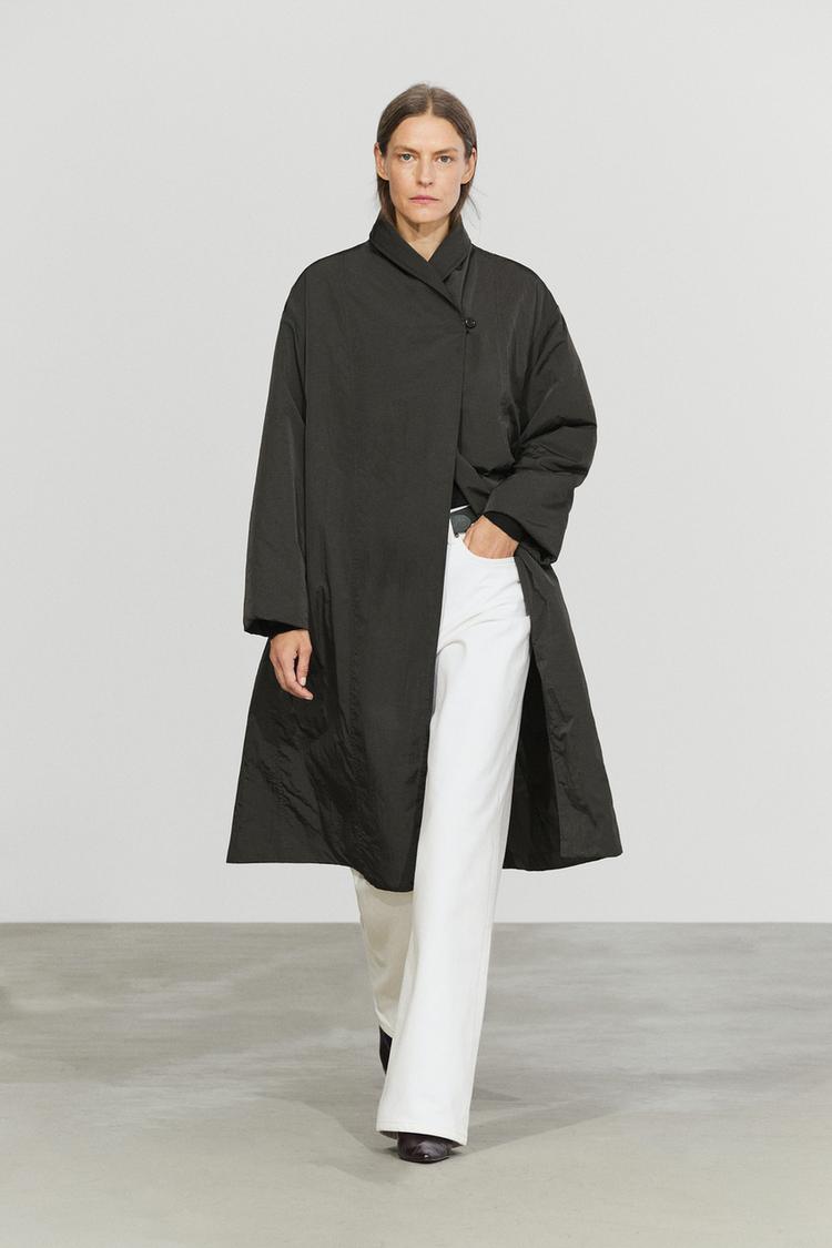 Long quilted parka — MOLE BROWN